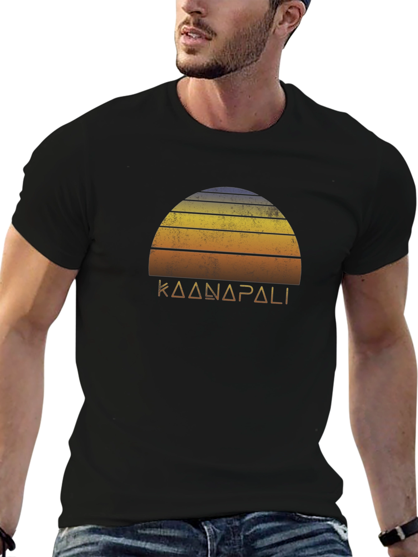 Kaanapali Sunset Graphic Tee - Black T-Shirt