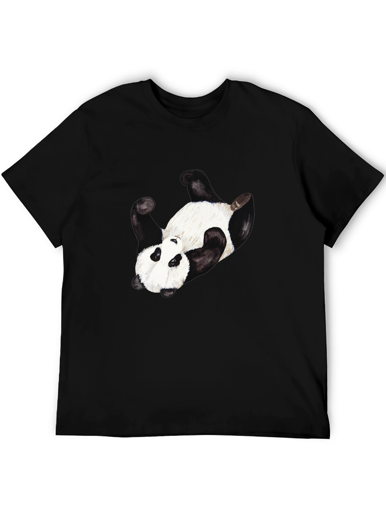 Upside Down Panda Black T-Shirt