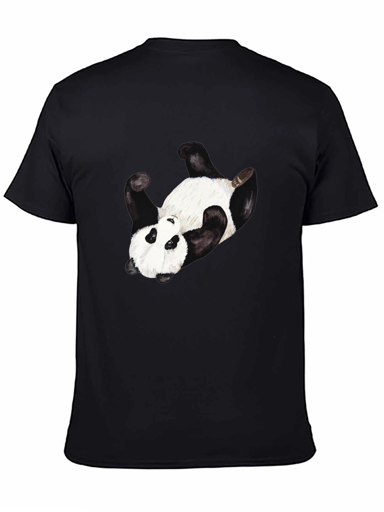 Upside Down Panda Black T-Shirt