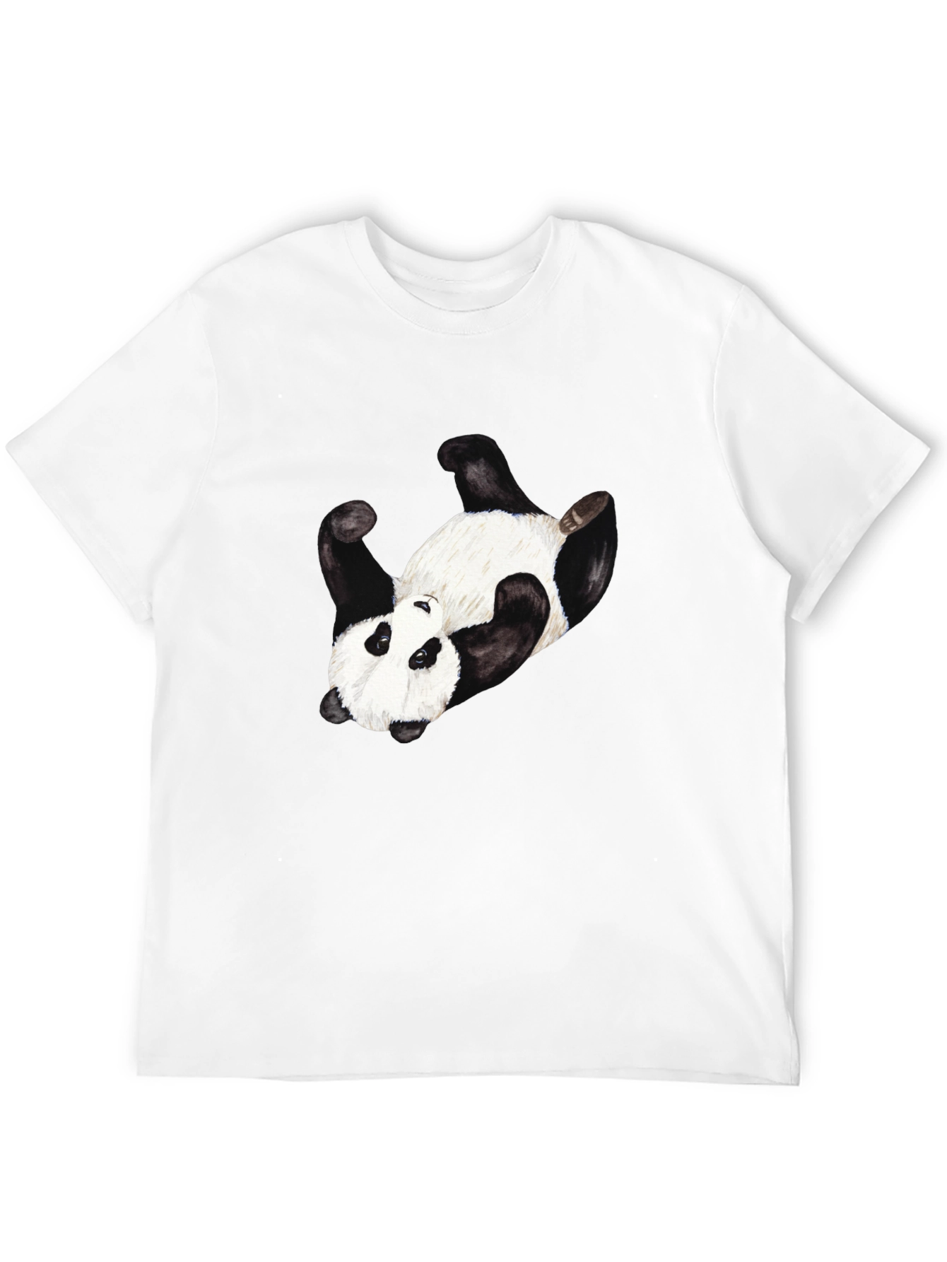 Upside Down Panda Black T-Shirt