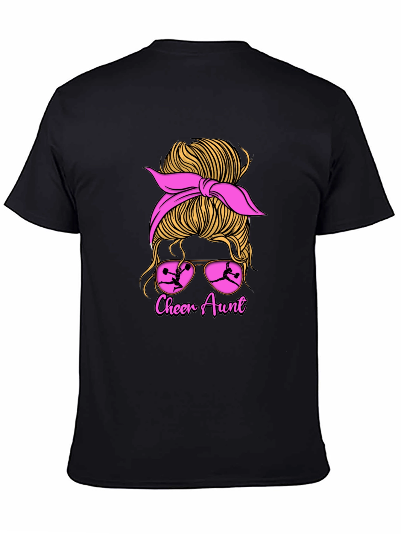 Cheer Aunt Messy Bun Graphic Tee