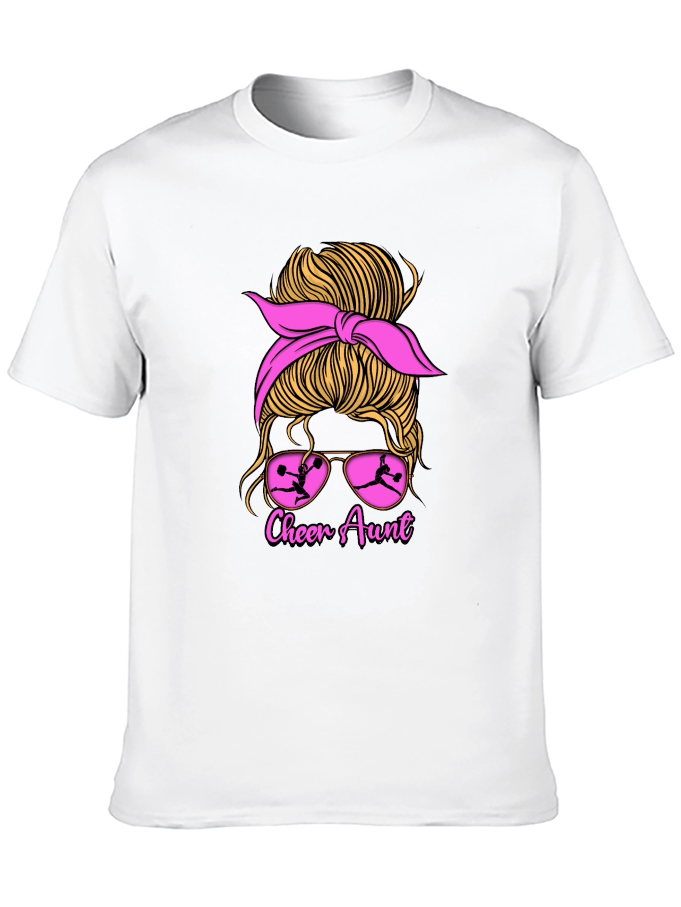 Cheer Aunt Messy Bun Graphic Tee