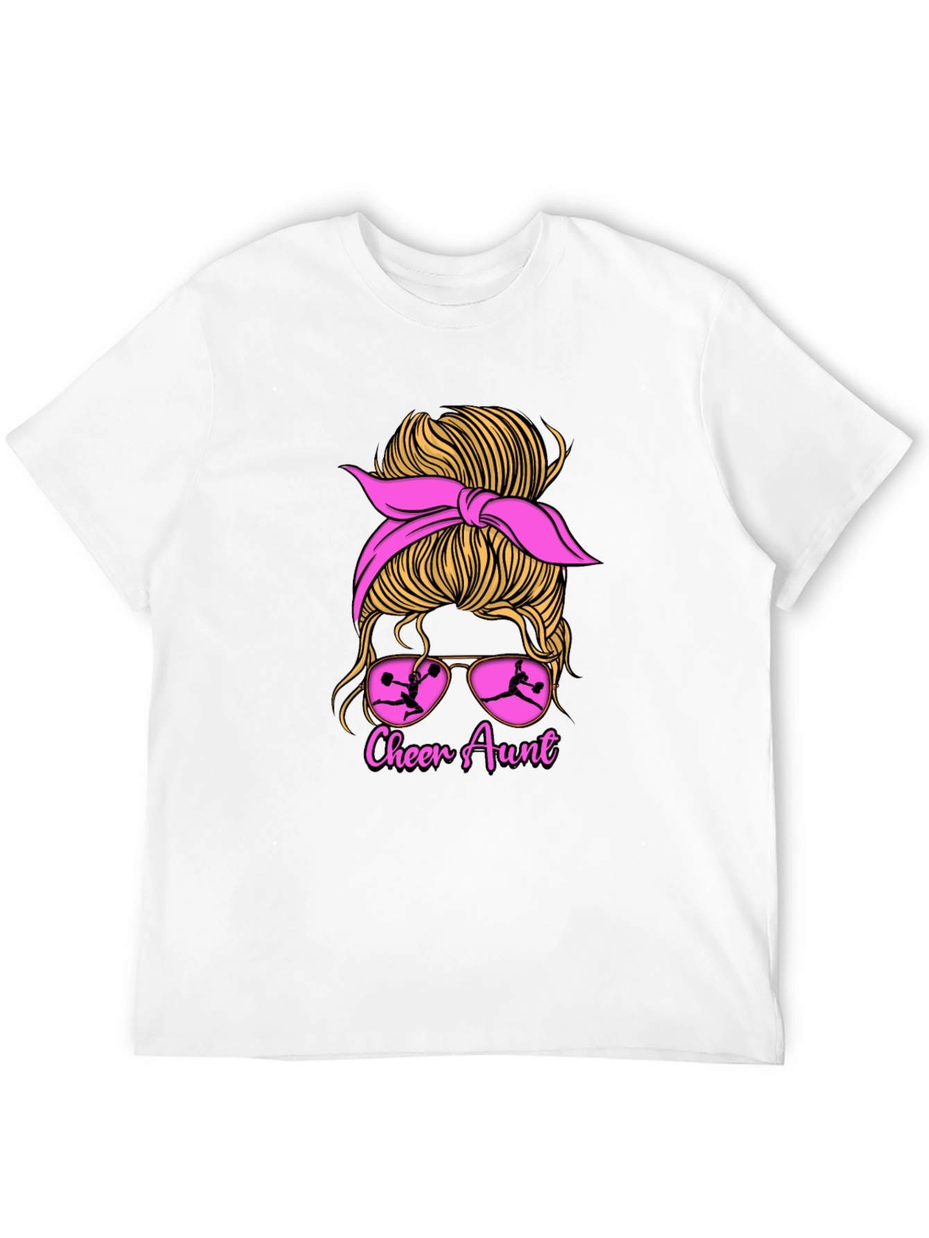 Cheer Aunt Messy Bun Graphic Tee