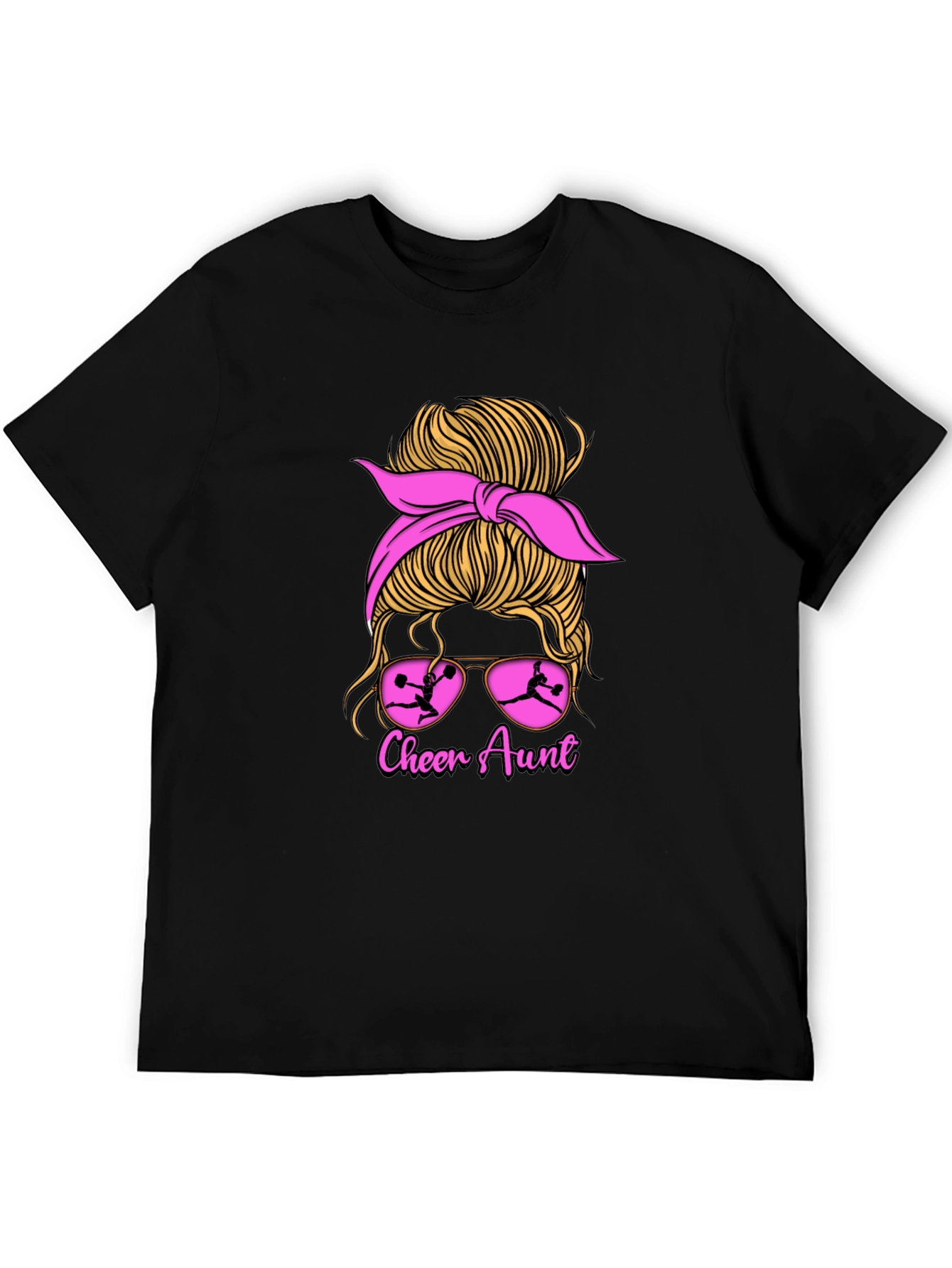 Cheer Aunt Messy Bun Graphic Tee