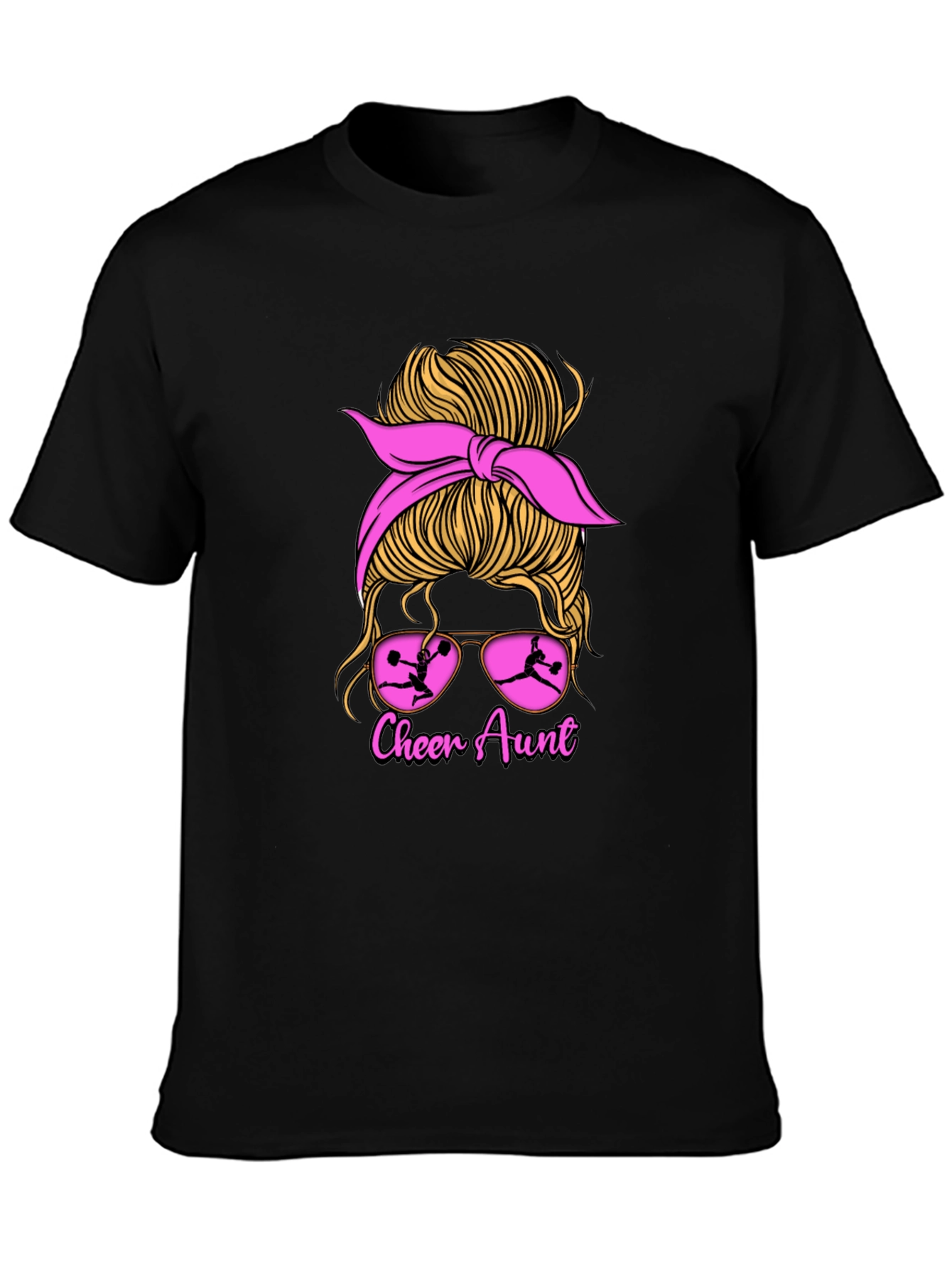 Cheer Aunt Messy Bun Graphic Tee