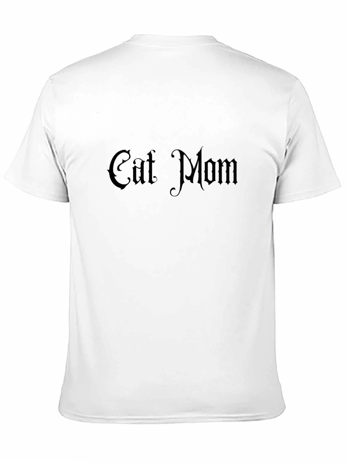 Cat Mom Gothic Print Black T-Shirt