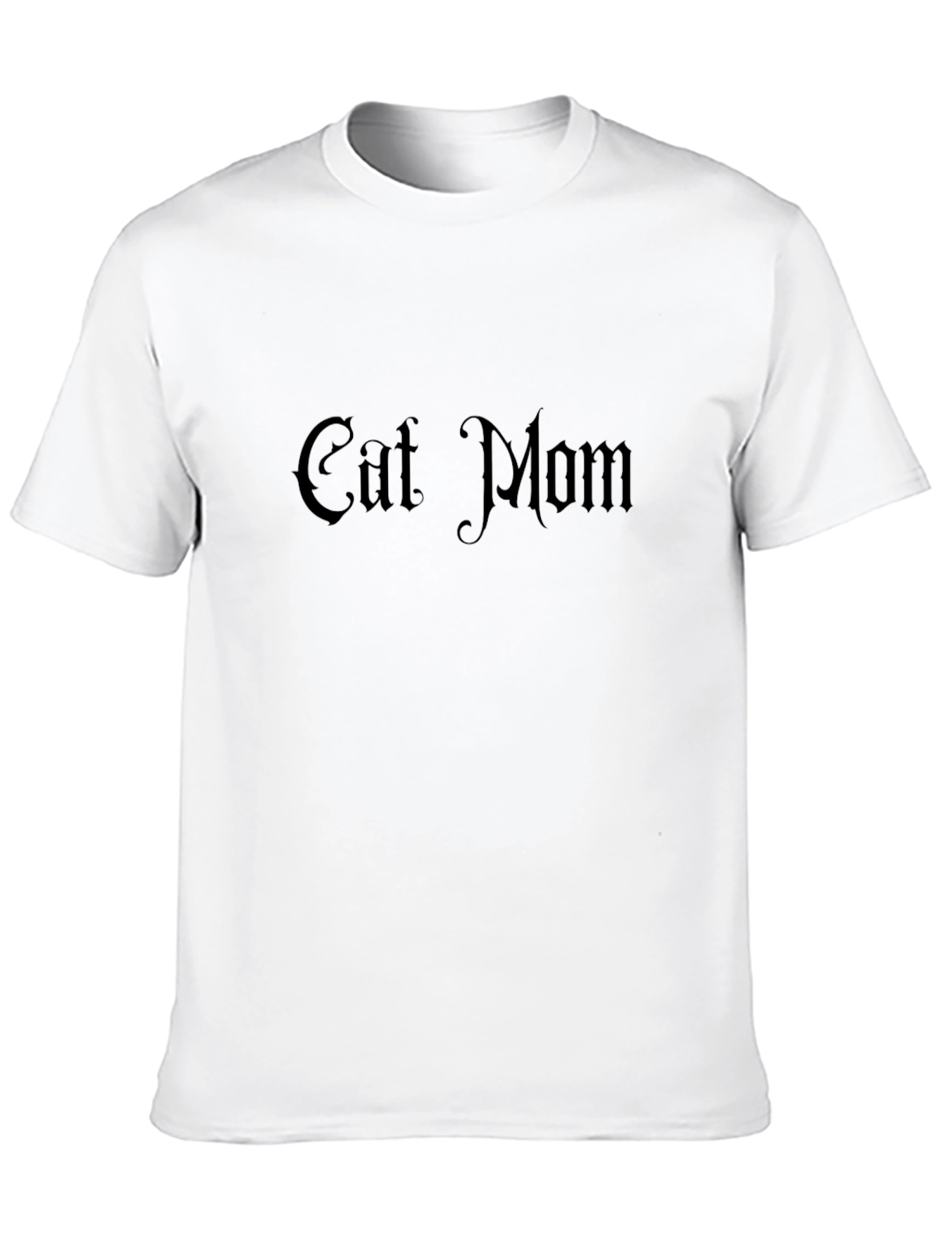 Cat Mom Gothic Print Black T-Shirt