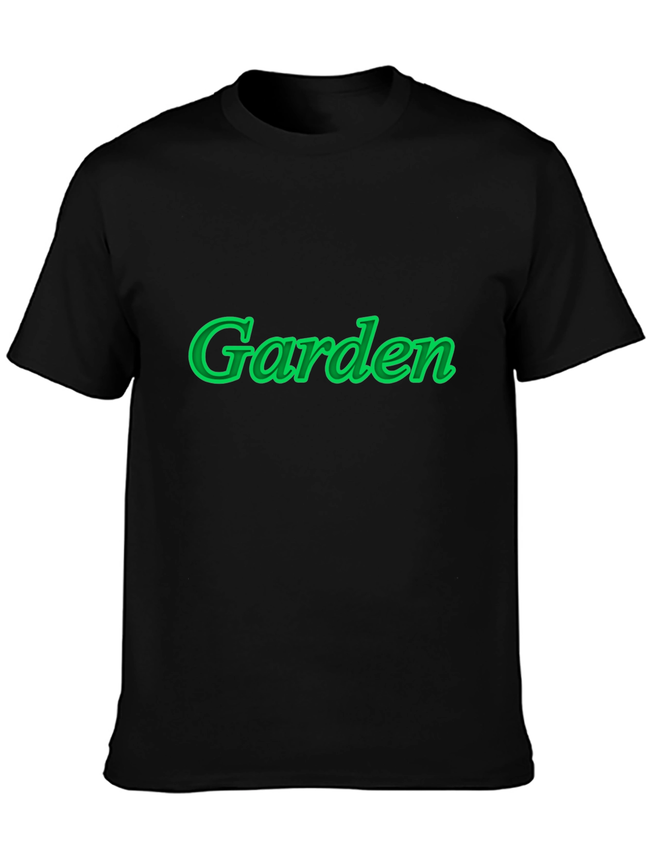 Garden Green Graphic Black T-Shirt