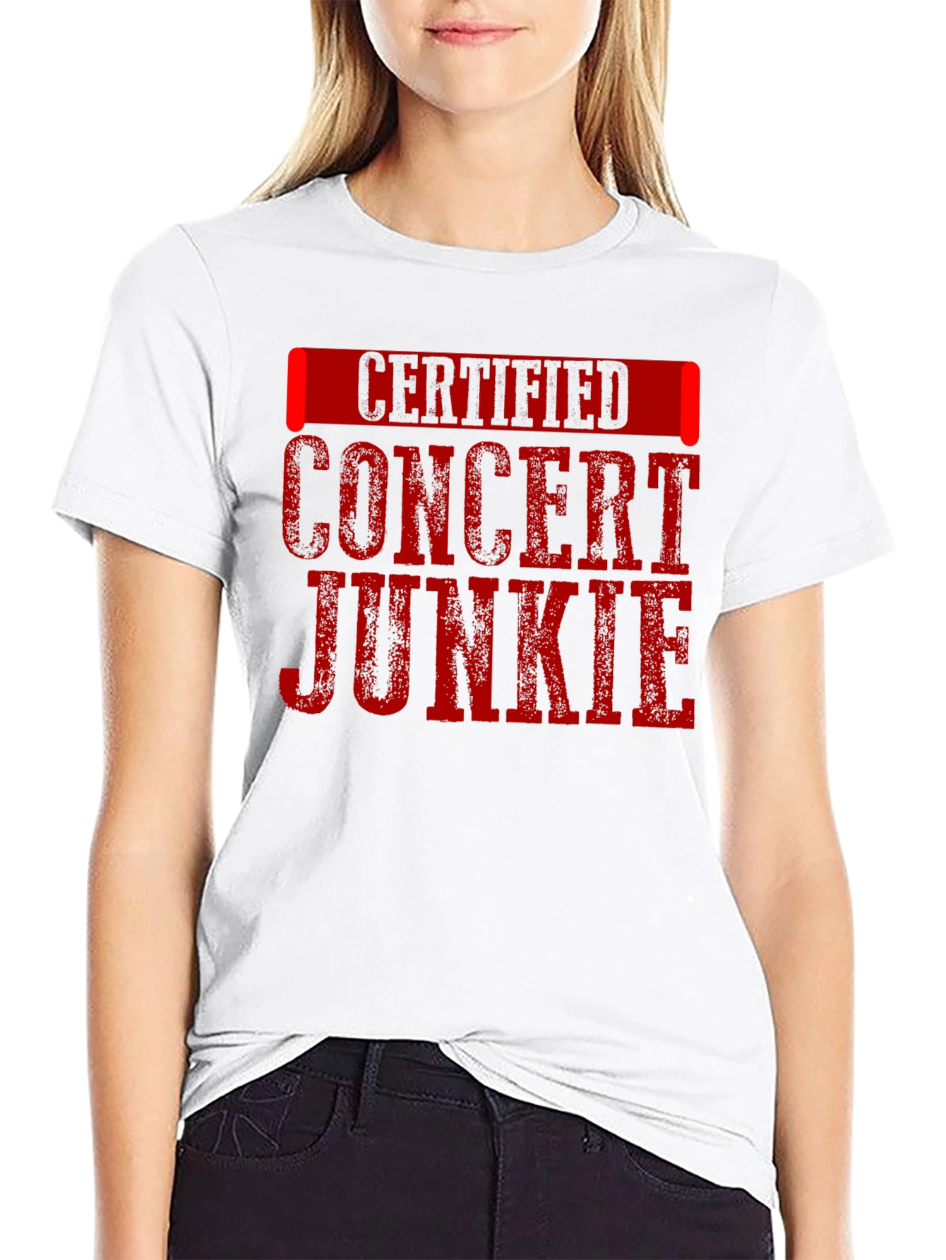 Certified Concert Junkie Black Graphic T-Shirt