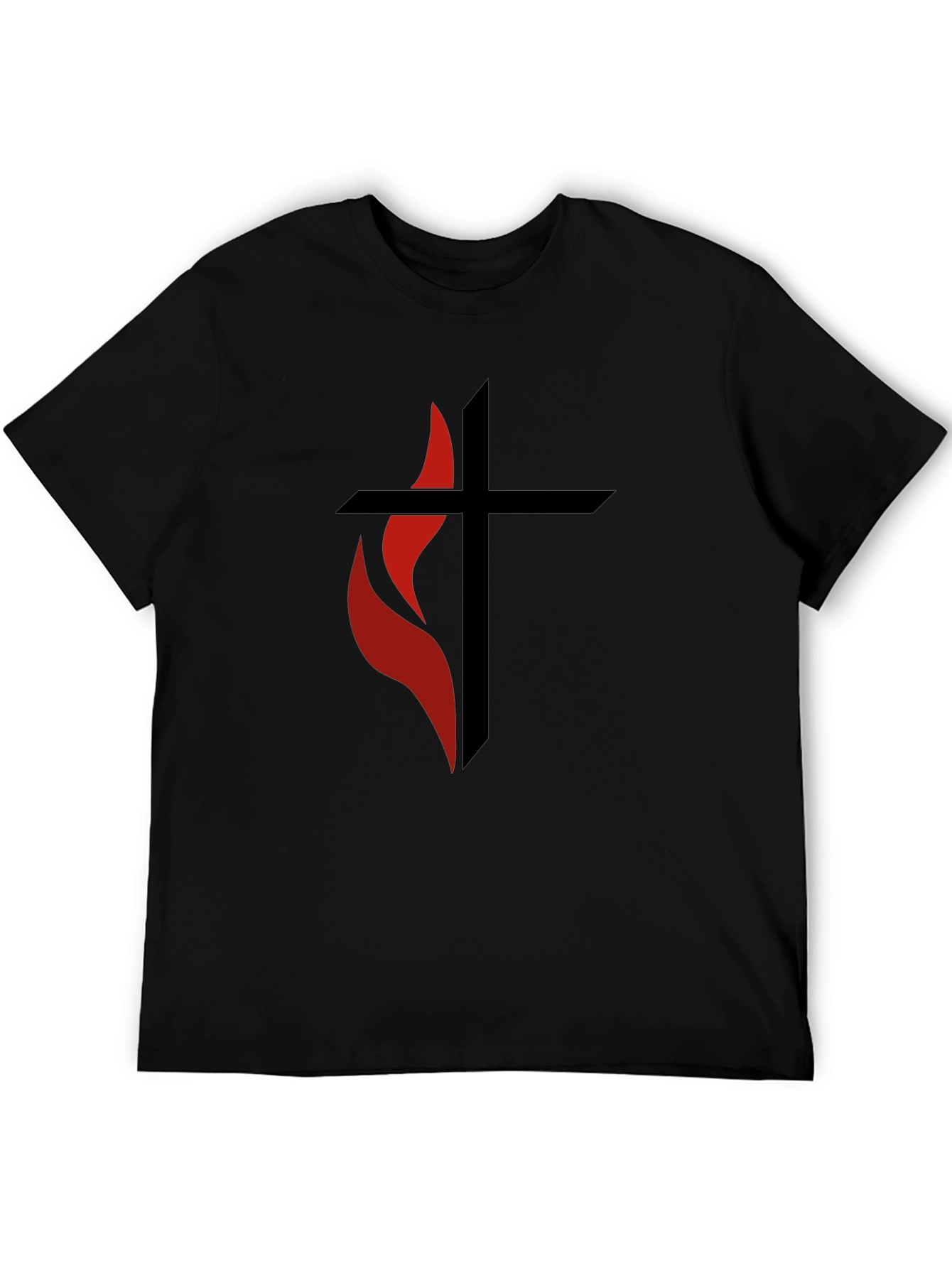 Flame Cross Graphic Tee - Stylish Christian Apparel