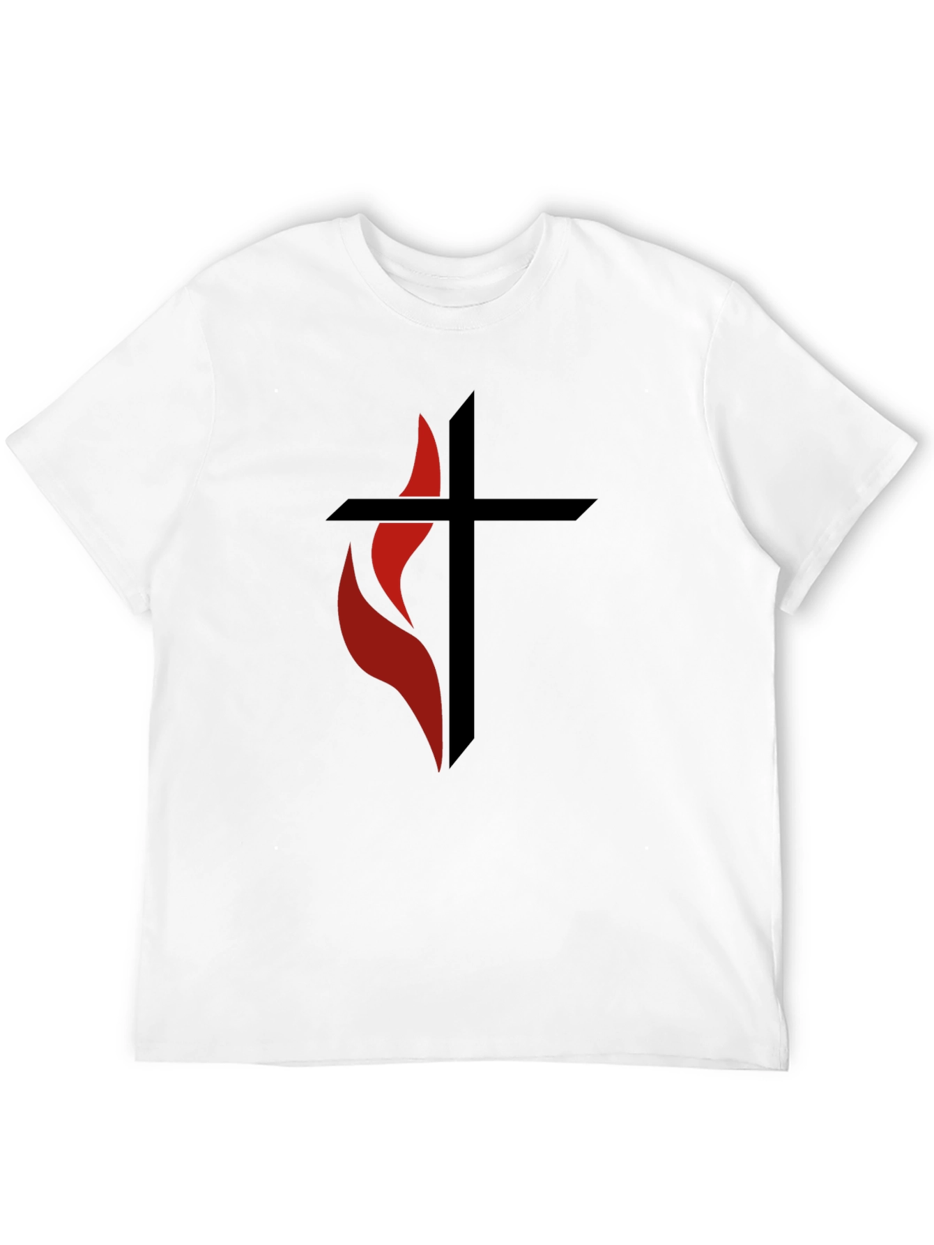 Flame Cross Graphic Tee - Stylish Christian Apparel