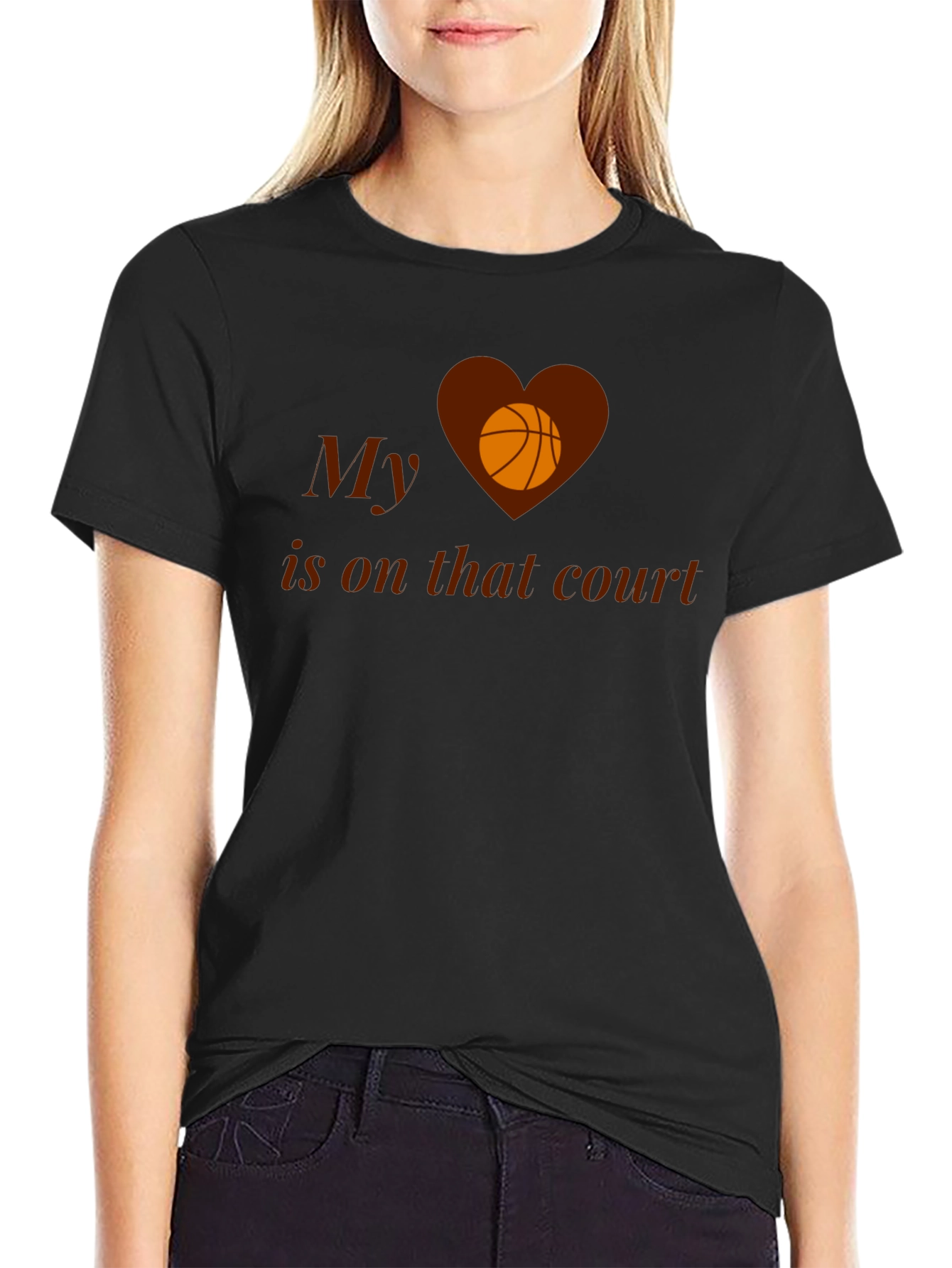 My Heart Is On That Court Basketball Graphic Tee