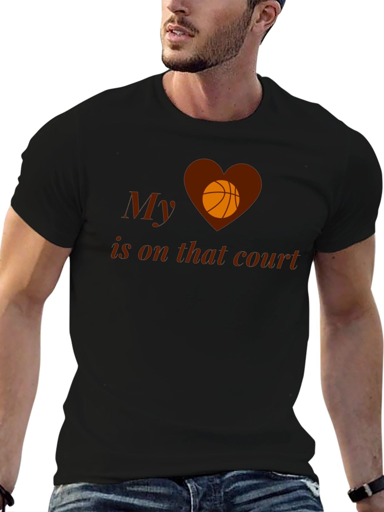 My Heart Is On That Court Basketball Graphic Tee