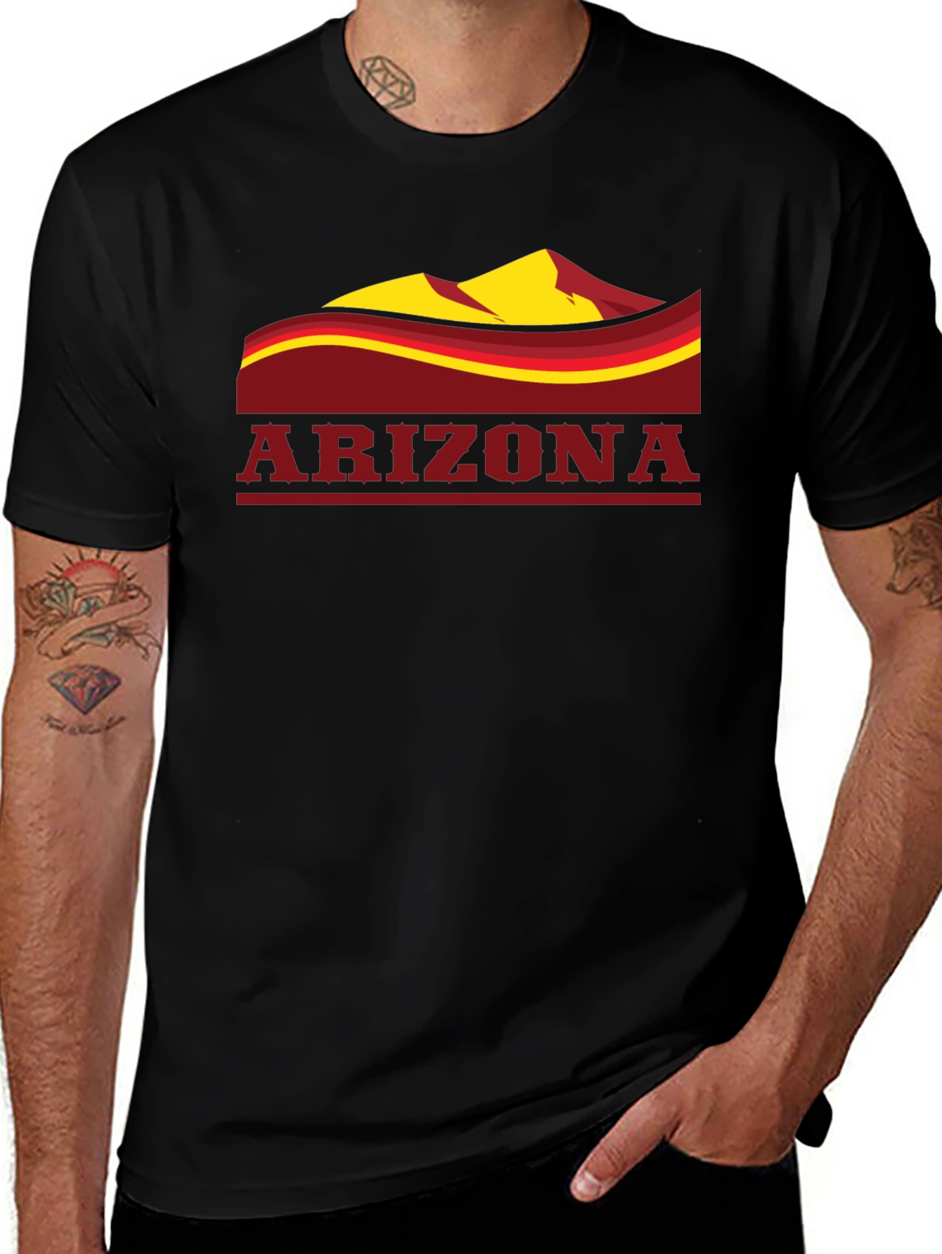 Arizona Graphic T-Shirt - Black Cotton Blend Tee