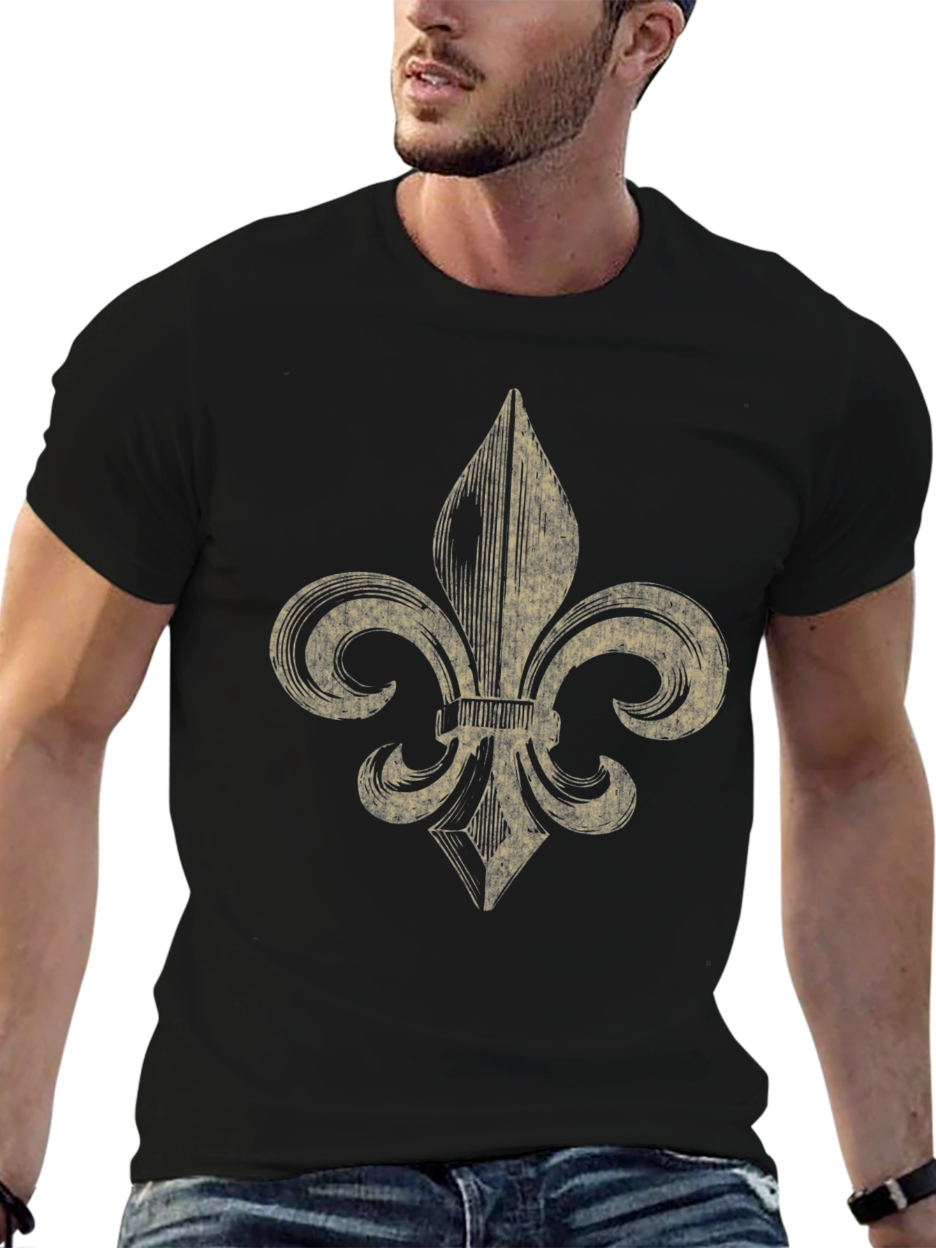 Distressed Fleur-de-Lis Graphic Tee