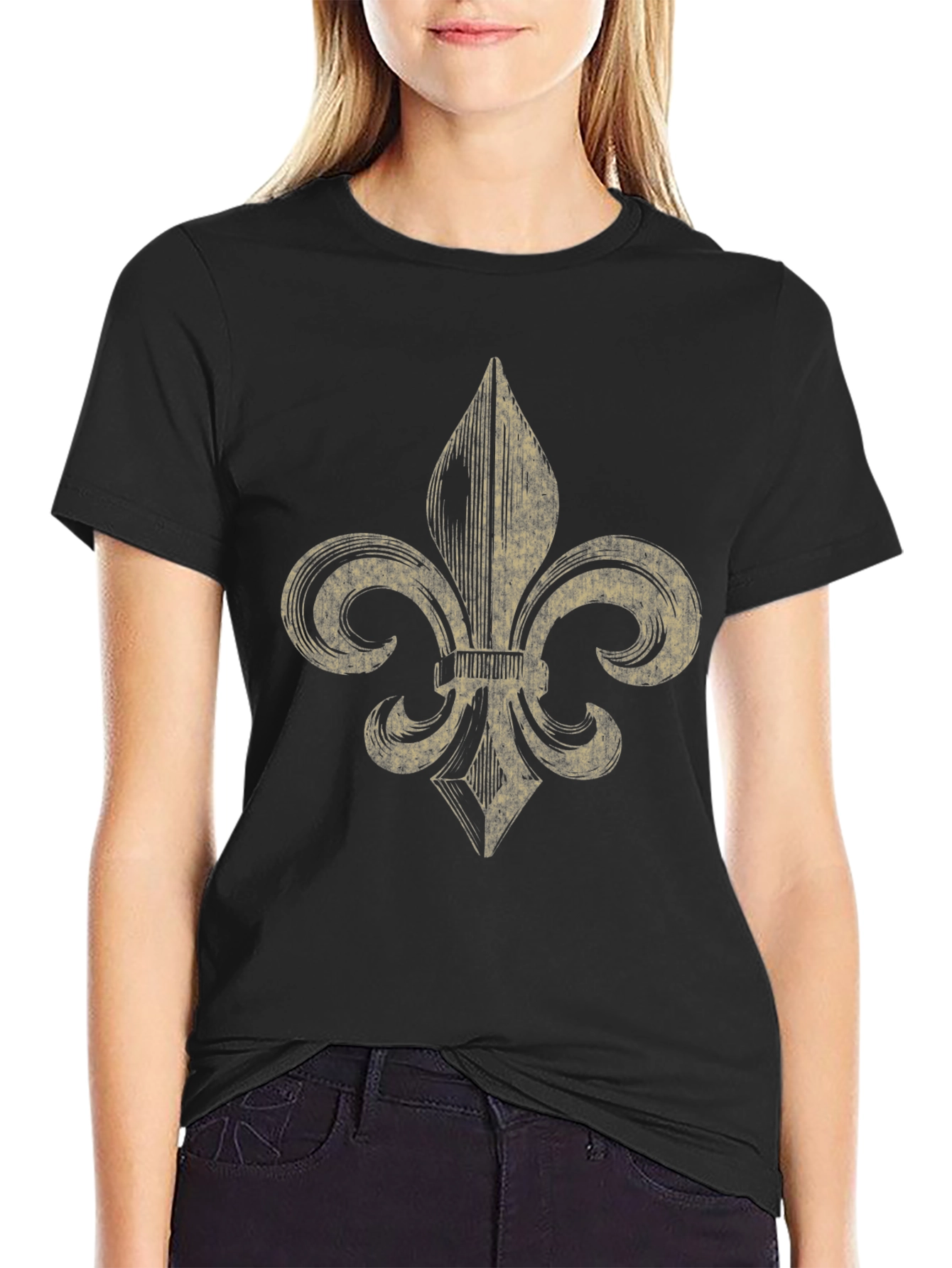 Distressed Fleur-de-Lis Graphic Tee