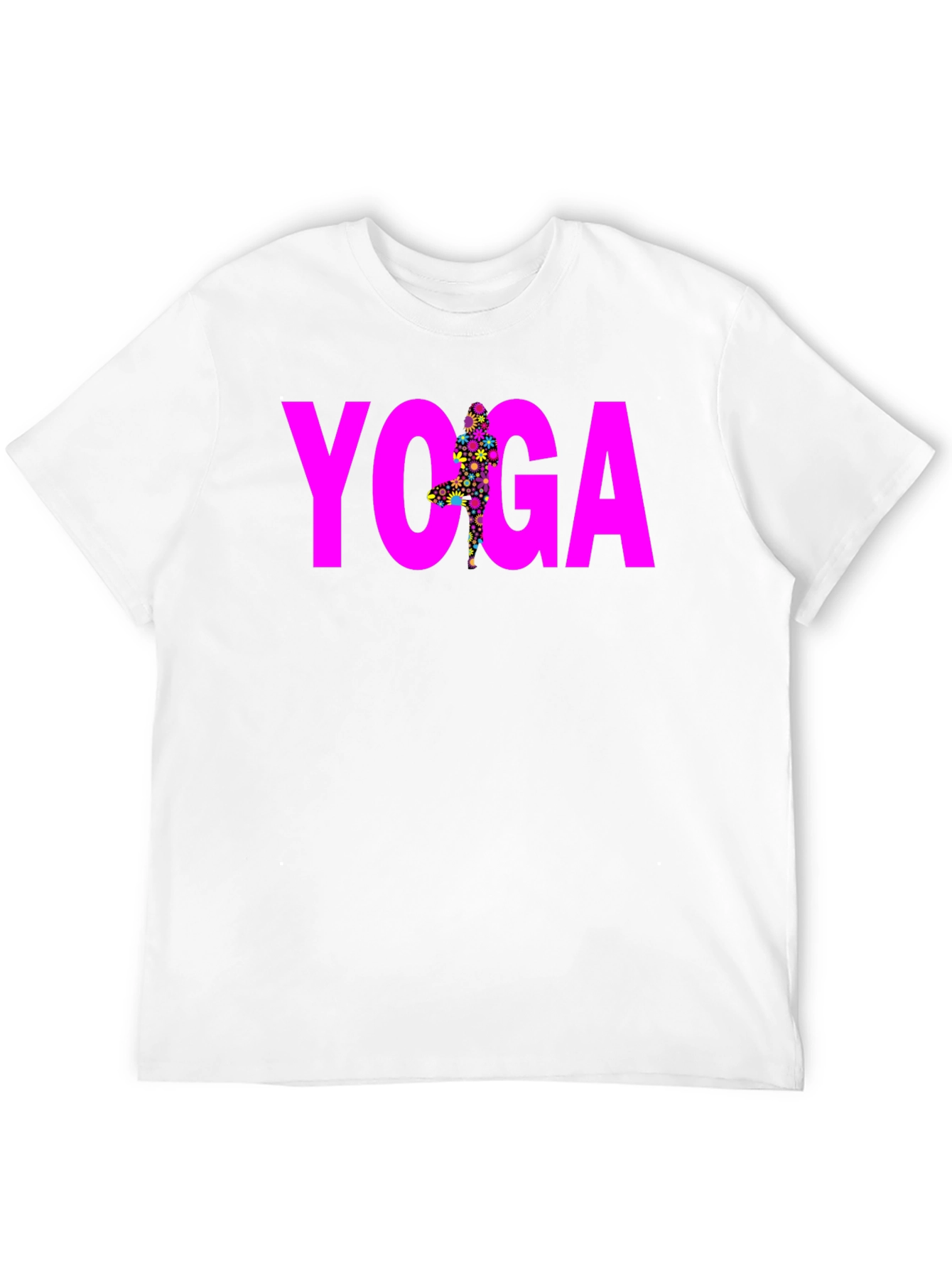 Yoga Floral Pose Graphic Tee - Black