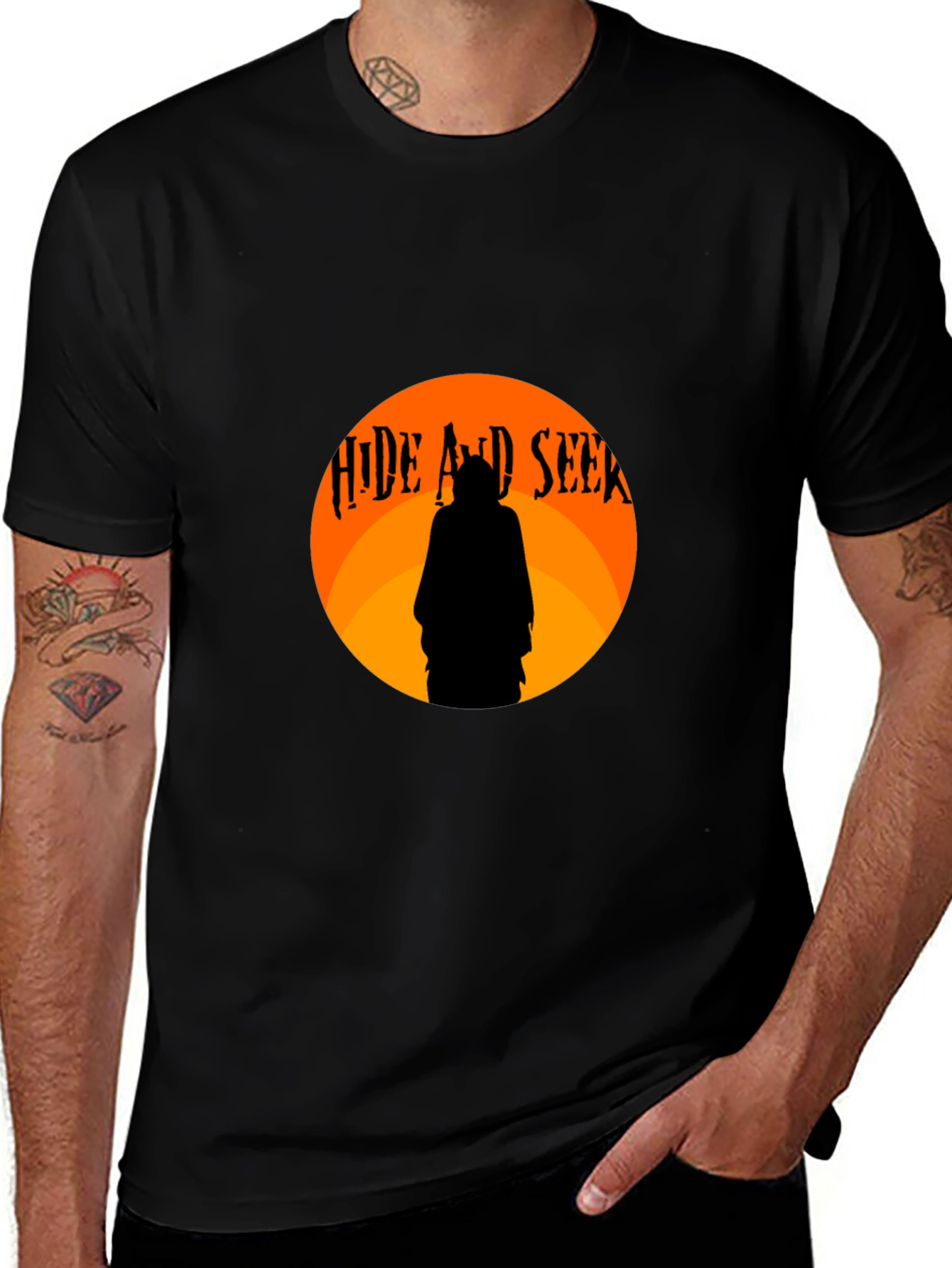 Hide and Seek Graphic Tee - Mens Black T-Shirt