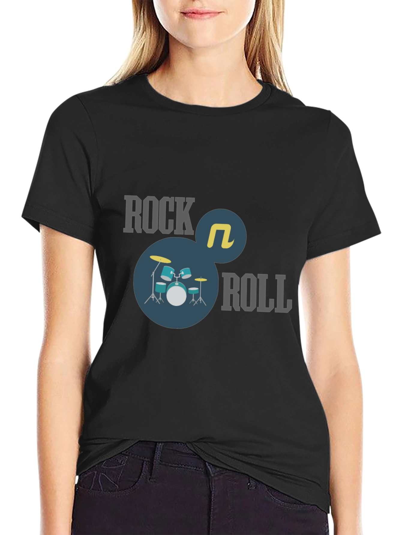 Rock and Roll Black Graphic Tee