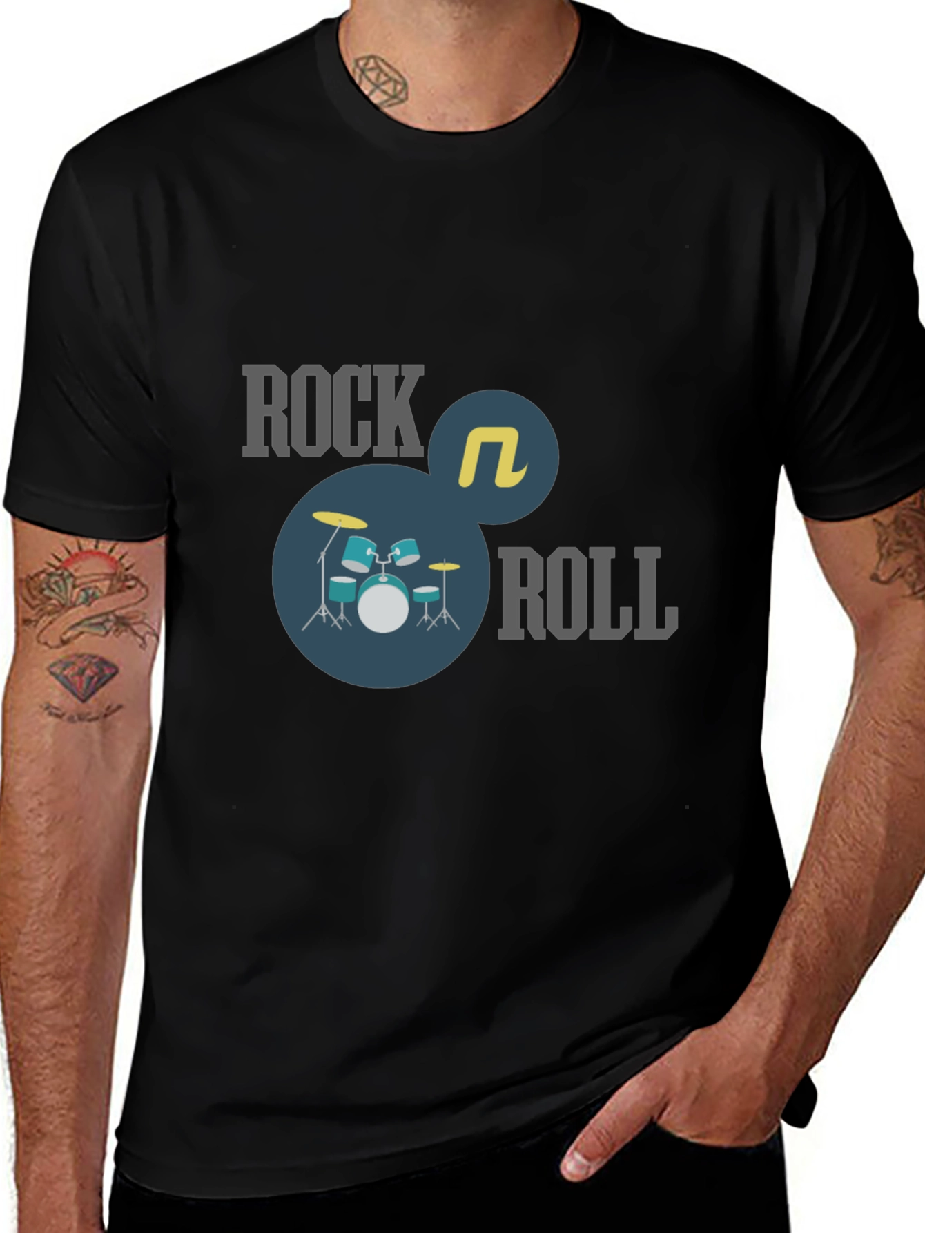 Rock and Roll Black Graphic Tee
