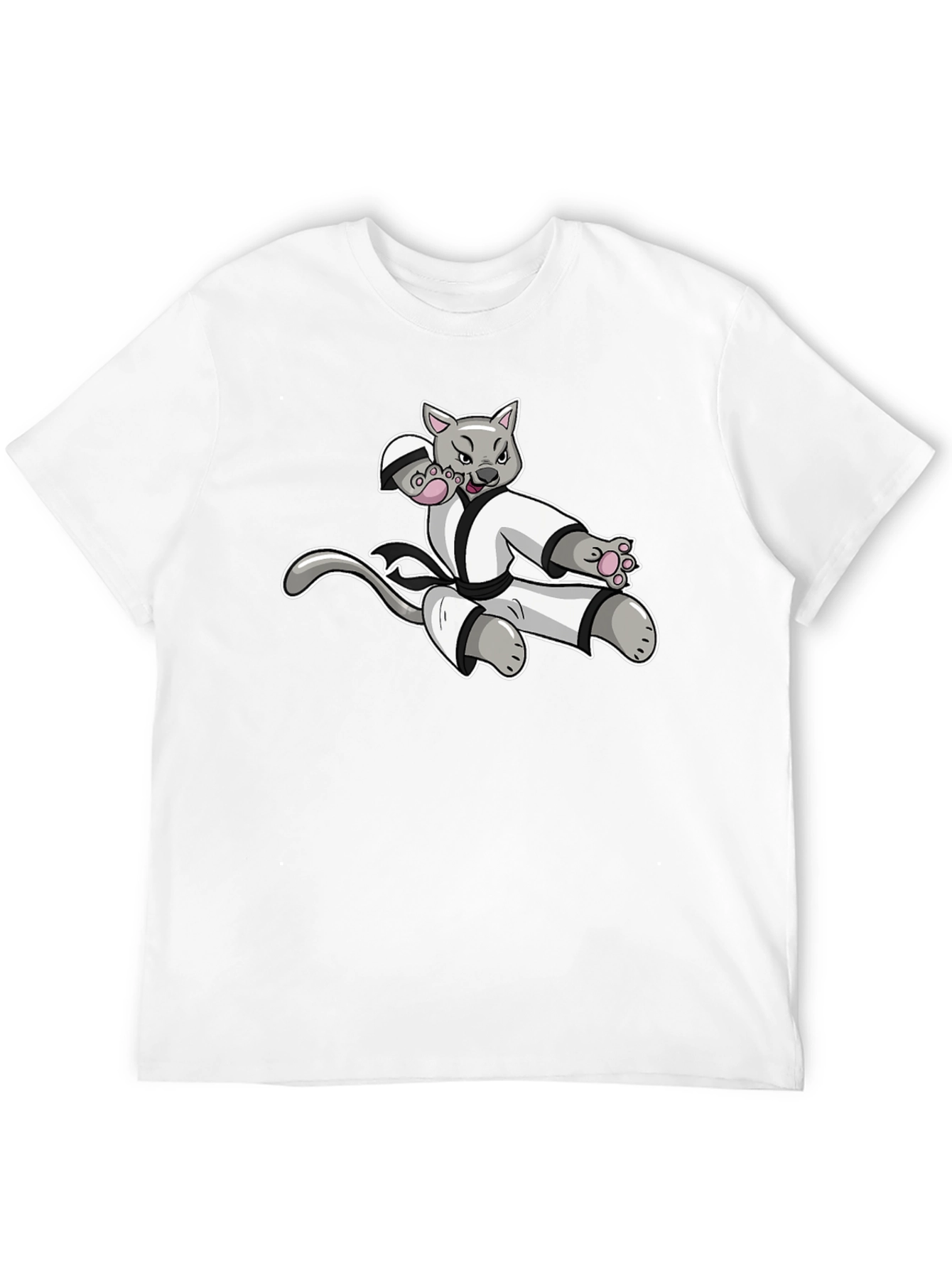 Karate Cat Black T-Shirt