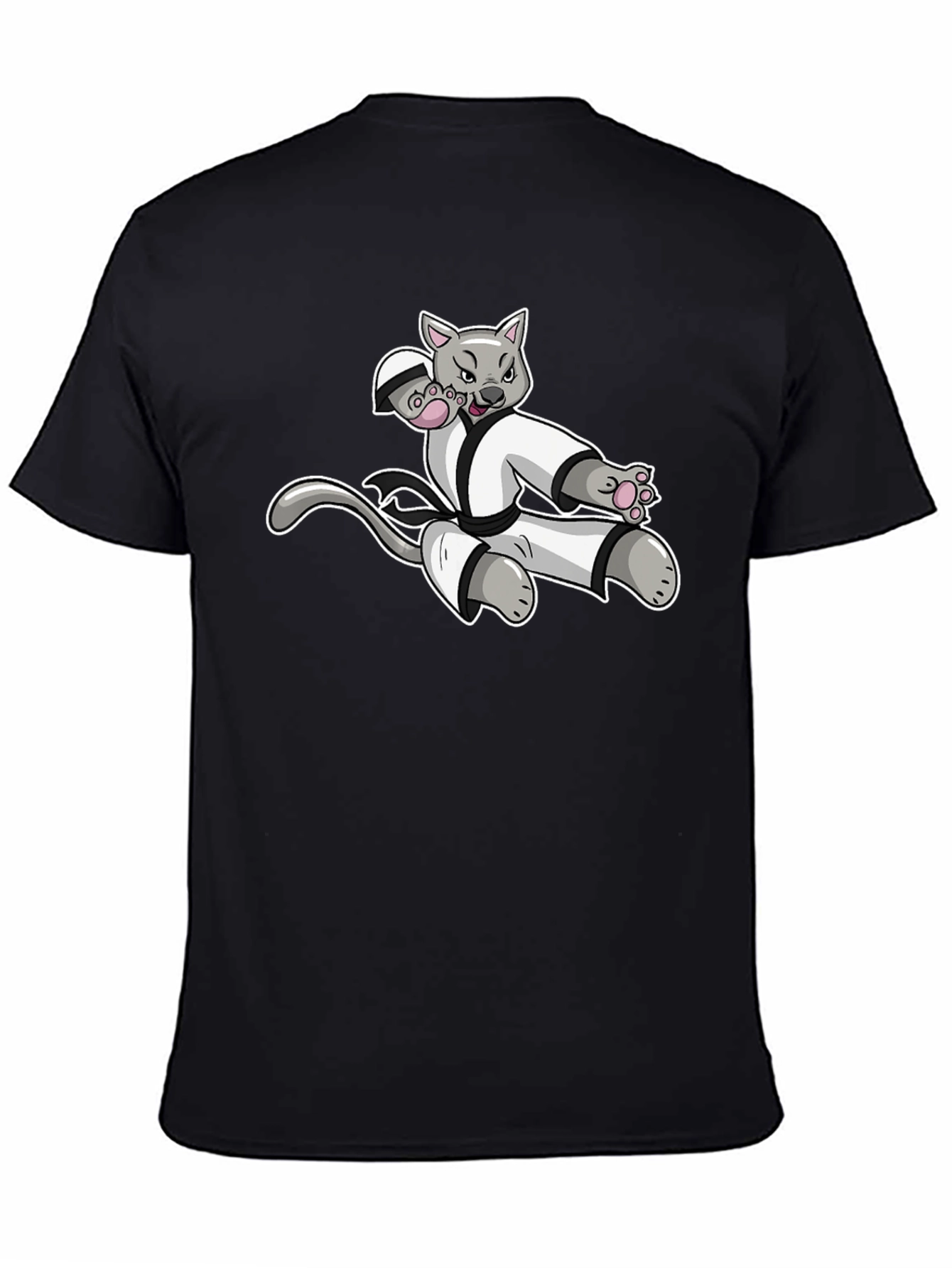 Karate Cat Black T-Shirt