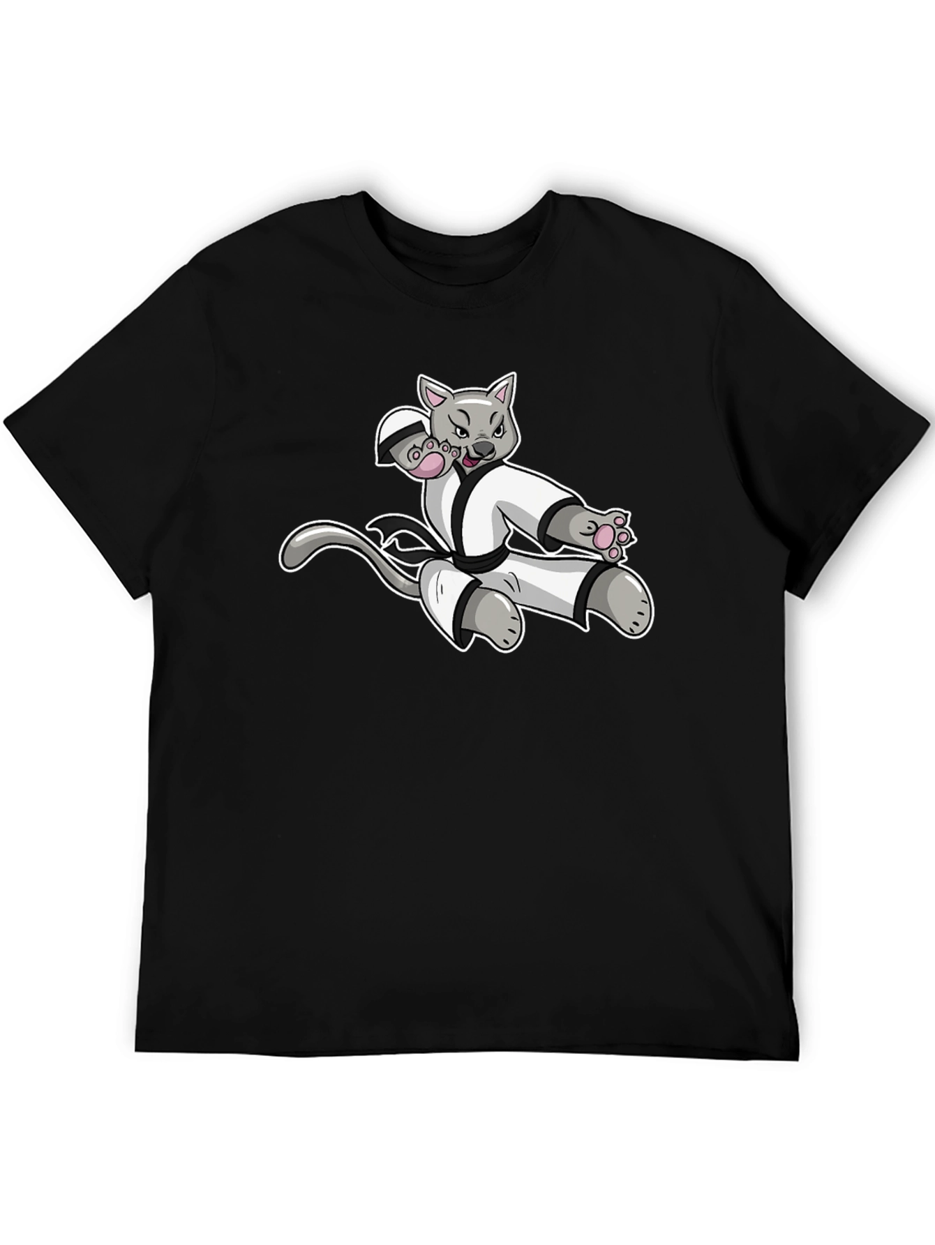 Karate Cat Black T-Shirt