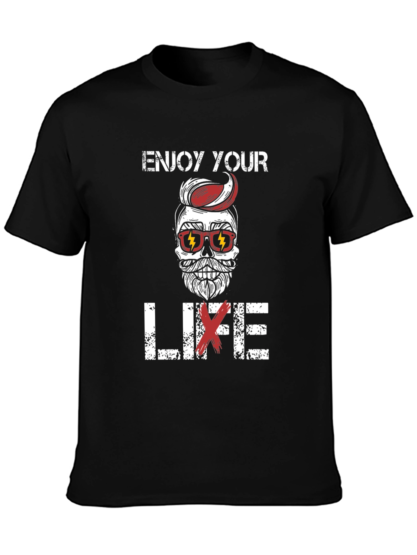 Enjoy Your Life Graphic T-Shirt - Skull & Beard