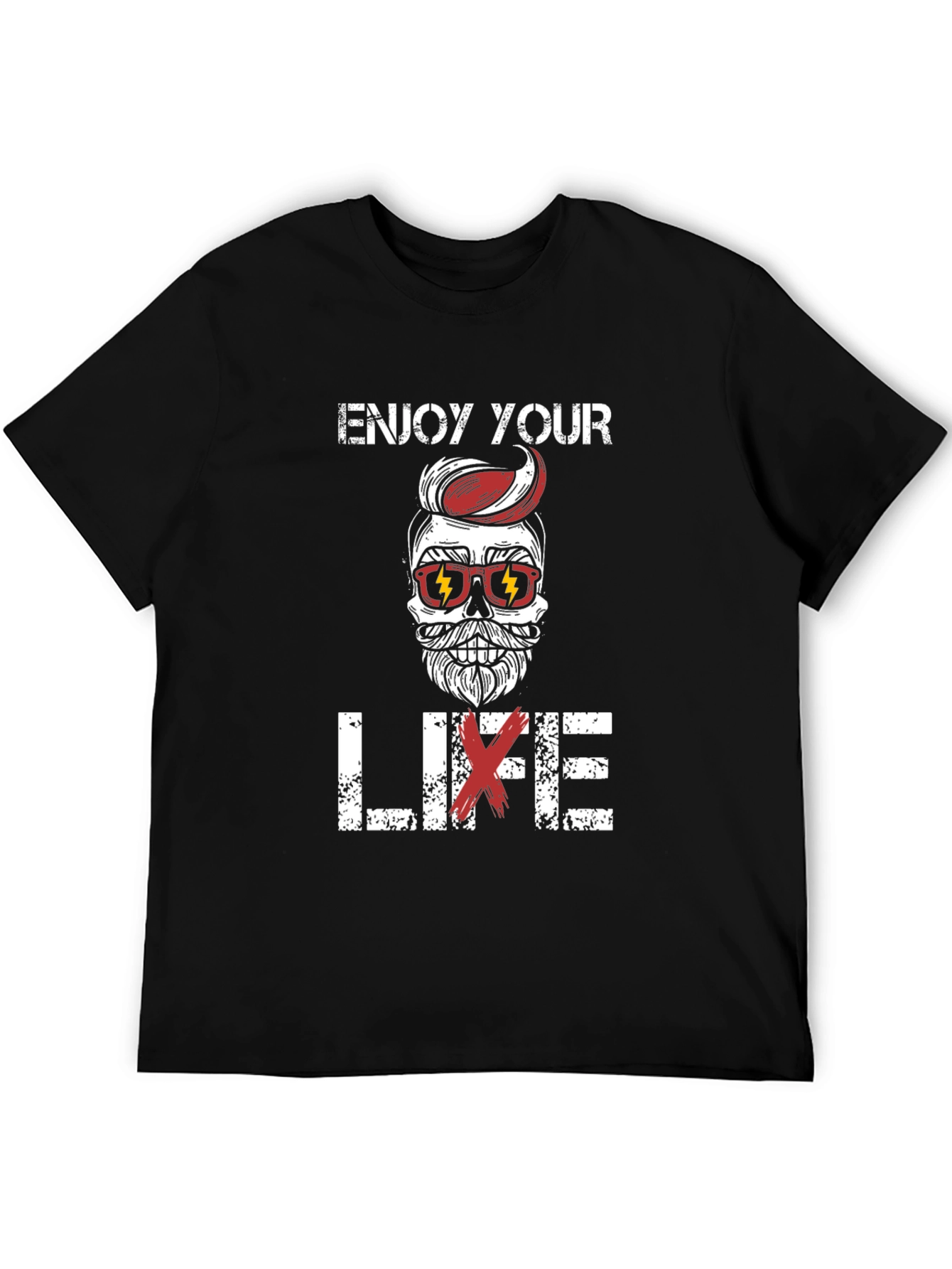 Enjoy Your Life Graphic T-Shirt - Skull & Beard
