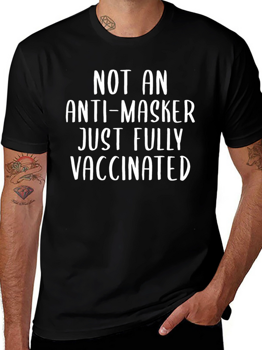Fully Vaccinated T-Shirt - Black Cotton Casual Tee