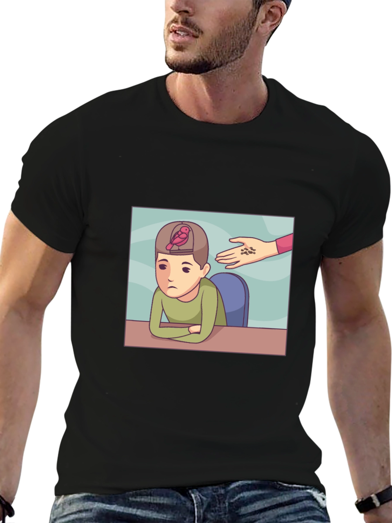 Brain Cage T-Shirt - Quirky Graphic Tee