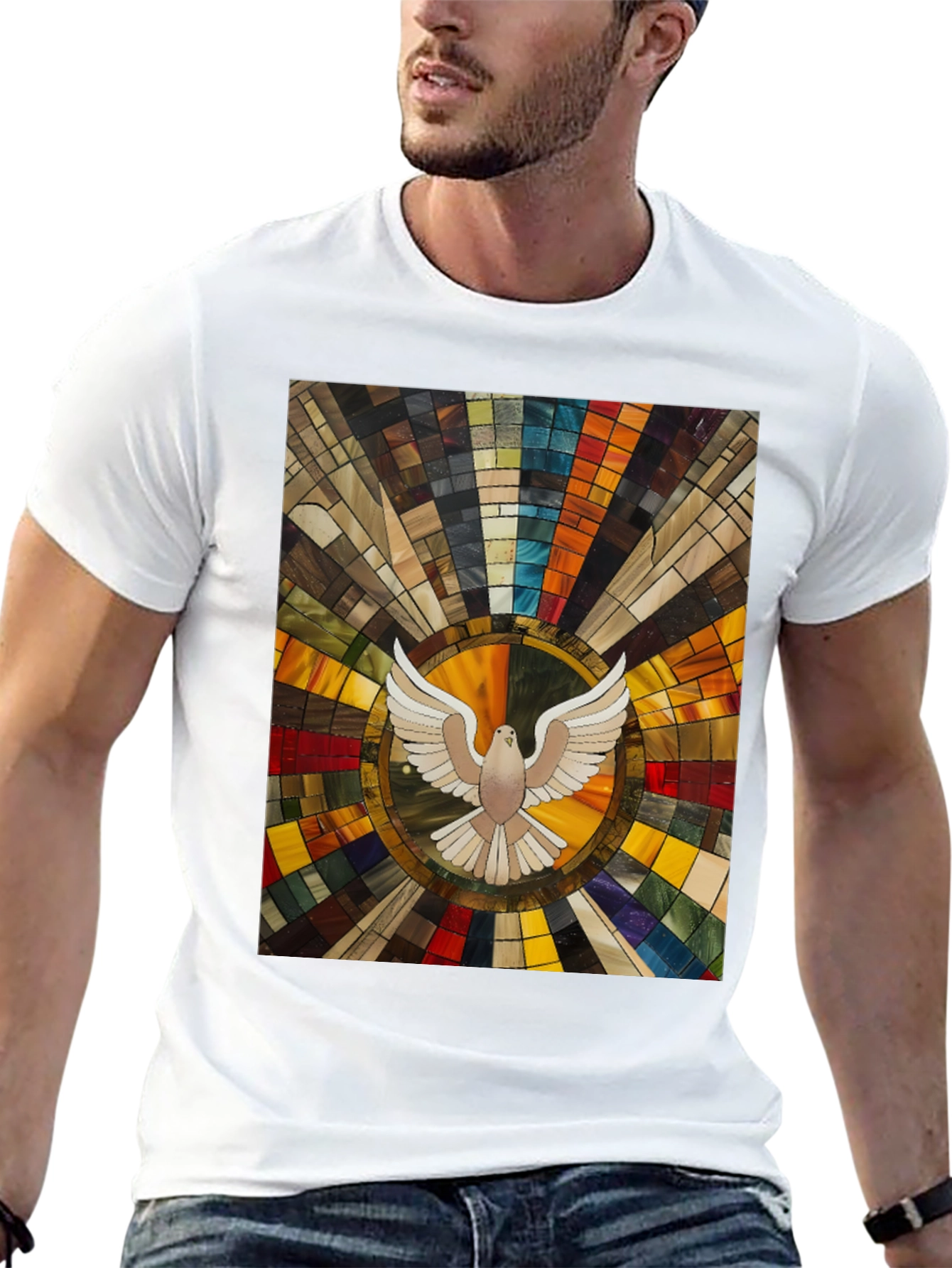 Dove Stained Glass Graphic Tee