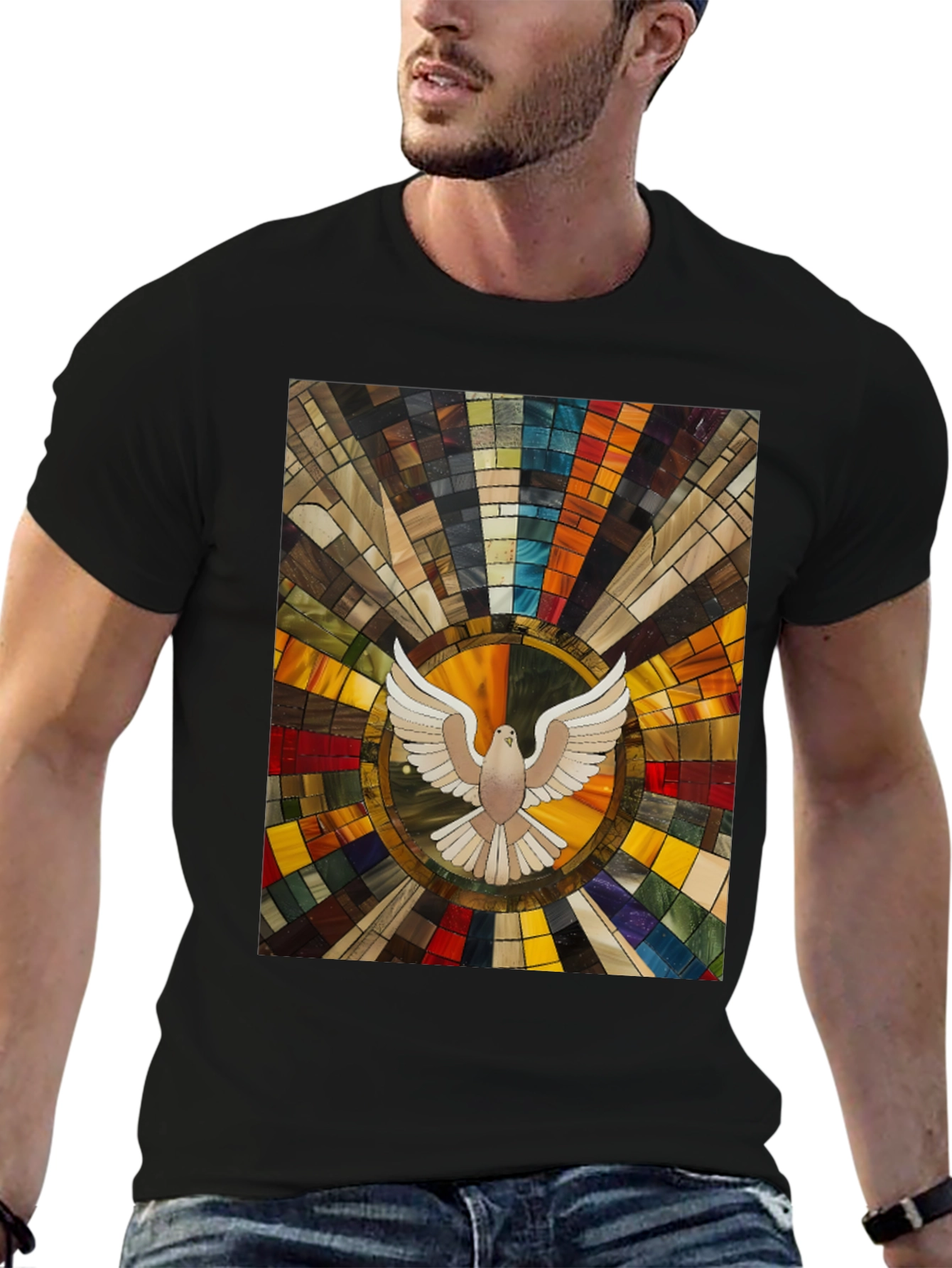Dove Stained Glass Graphic Tee