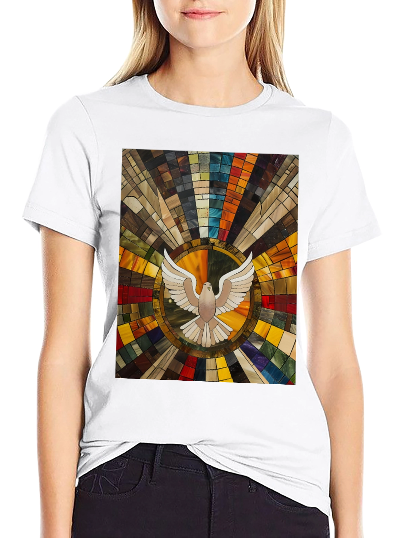 Dove Stained Glass Graphic Tee