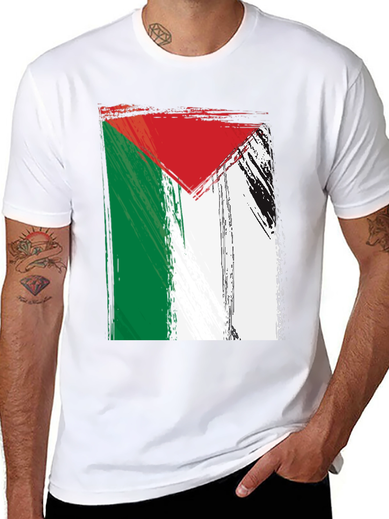 Palestine Flag T-Shirt - Distressed Graphic Tee