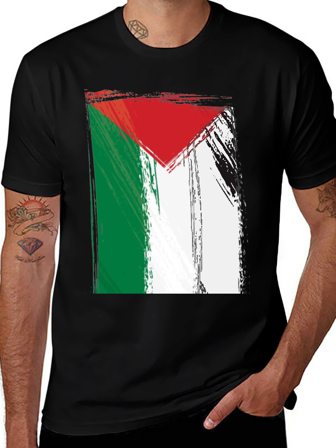 Palestine Flag T-Shirt - Distressed Graphic Tee
