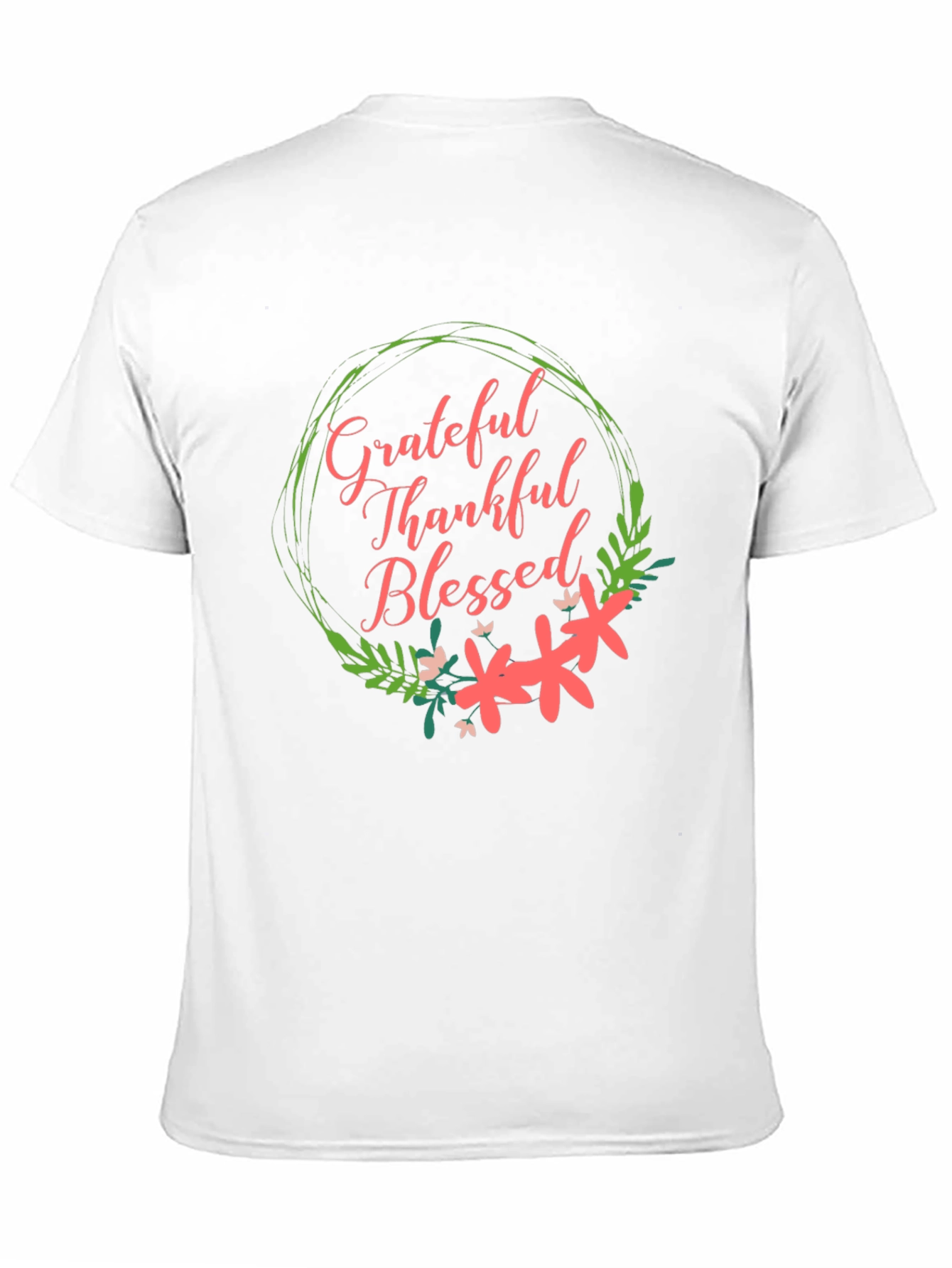 Grateful Thankful Blessed Floral T-Shirt
