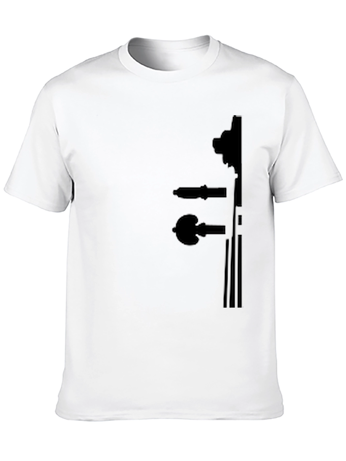 Black T-Shirt with Violin Silhouette Design