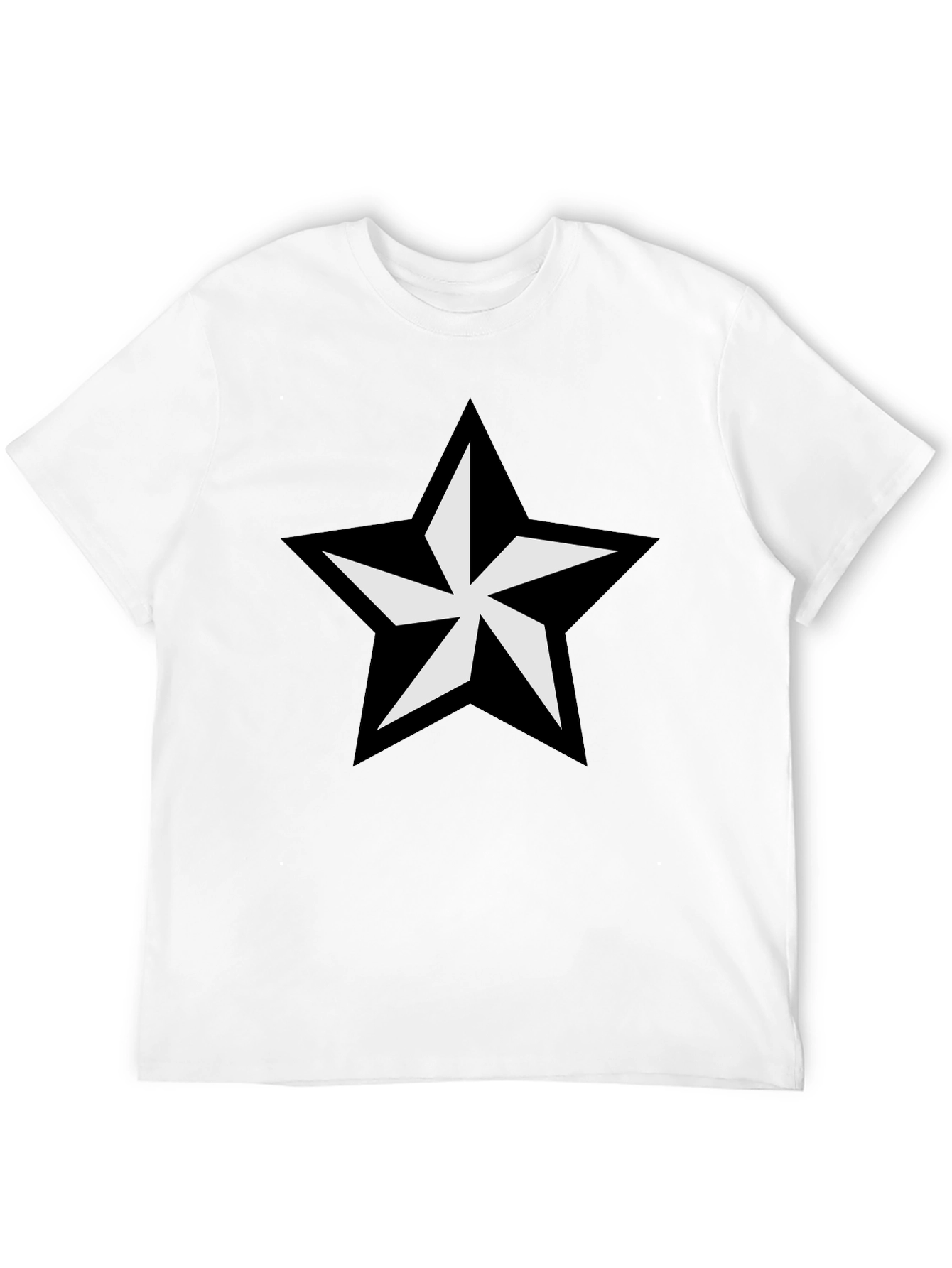 Black T-Shirt with Bold Star Graphic