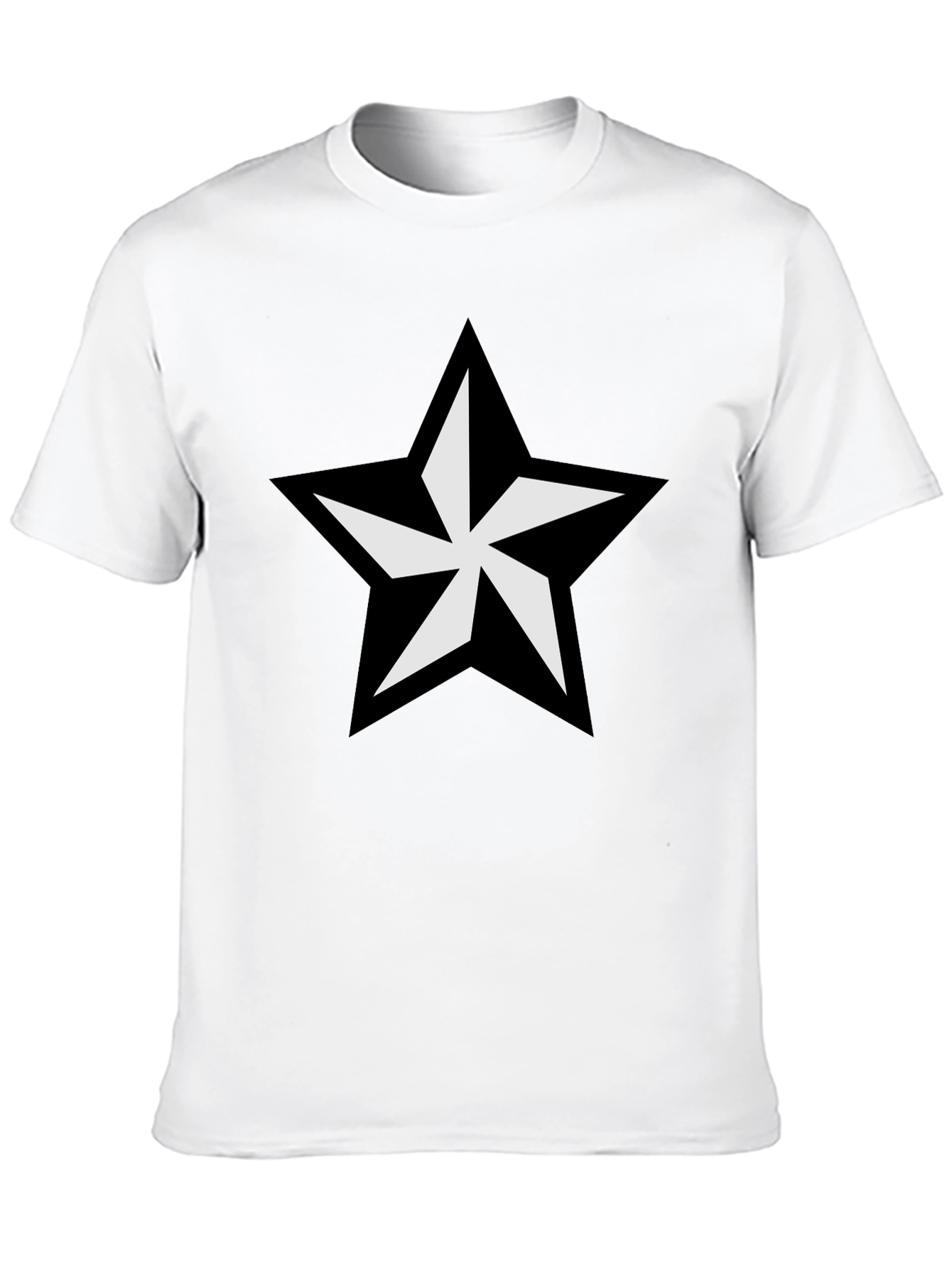Black T-Shirt with Bold Star Graphic