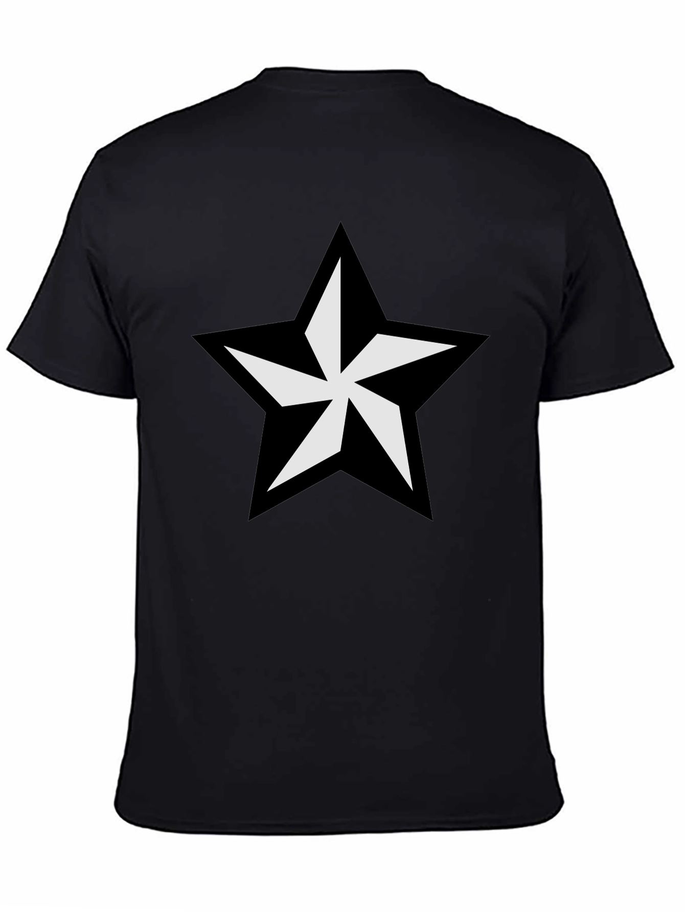 Black T-Shirt with Bold Star Graphic
