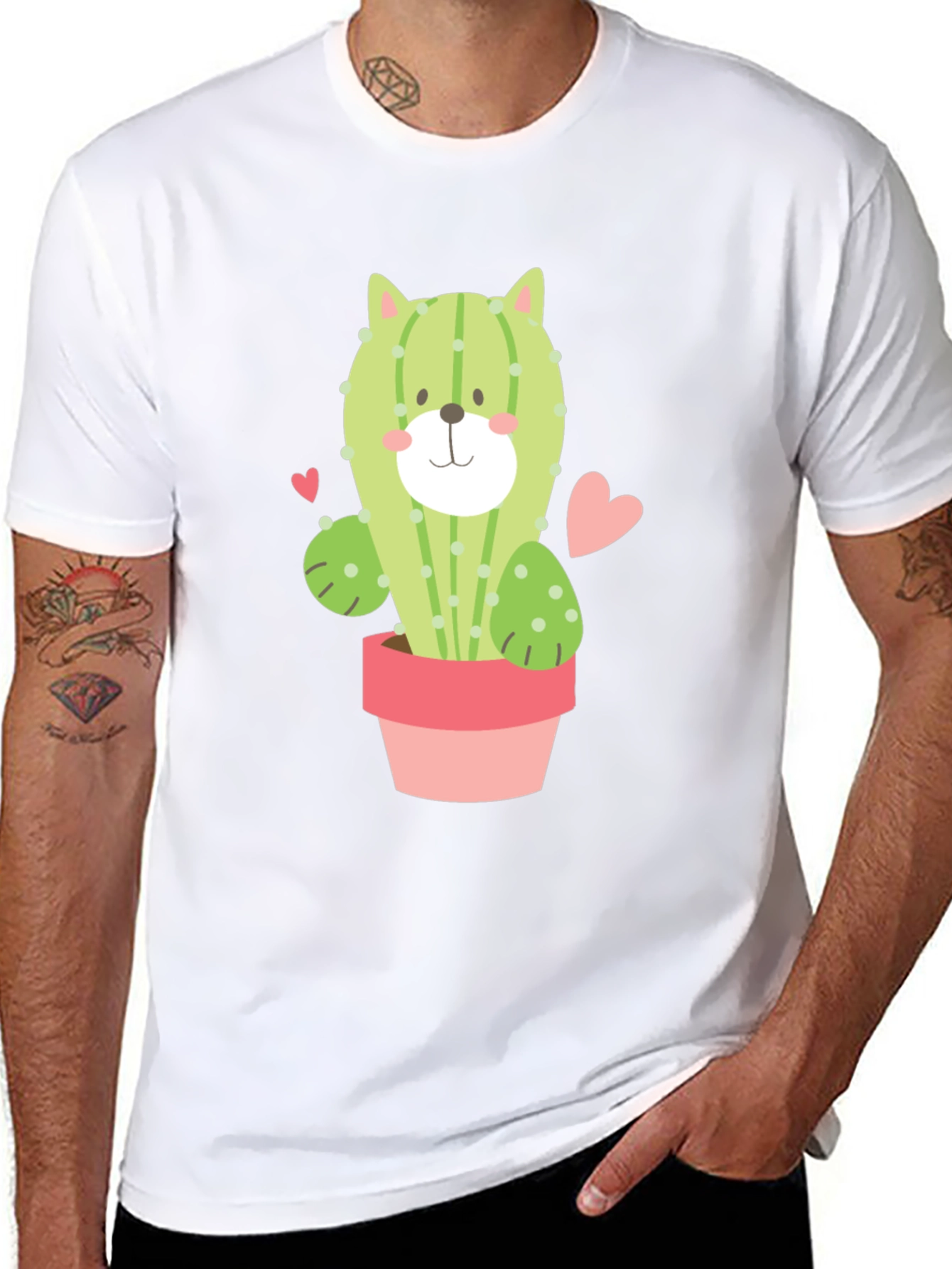 Cactus Cat T-Shirt - Unique Graphic Tee