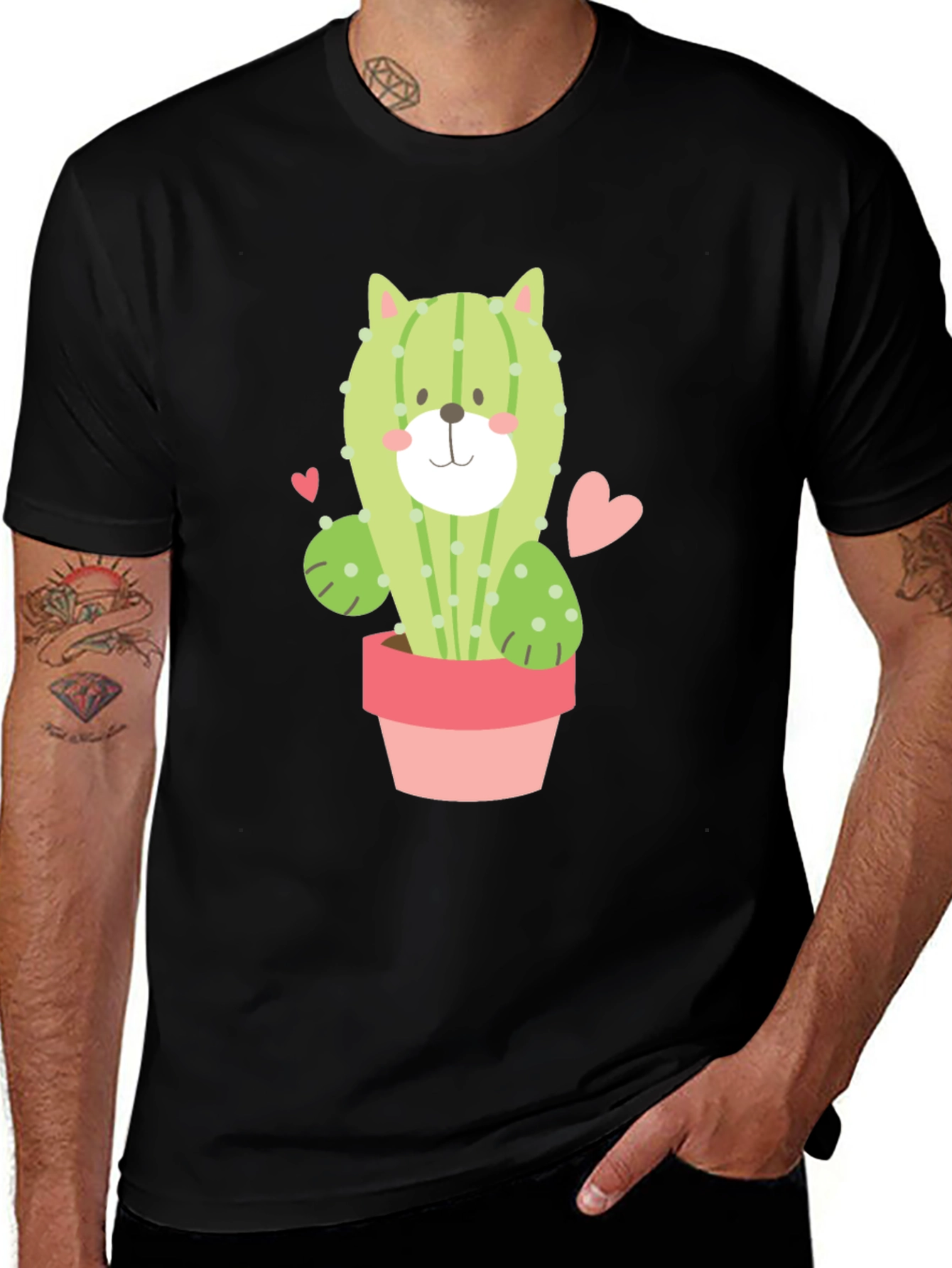 Cactus Cat T-Shirt - Unique Graphic Tee