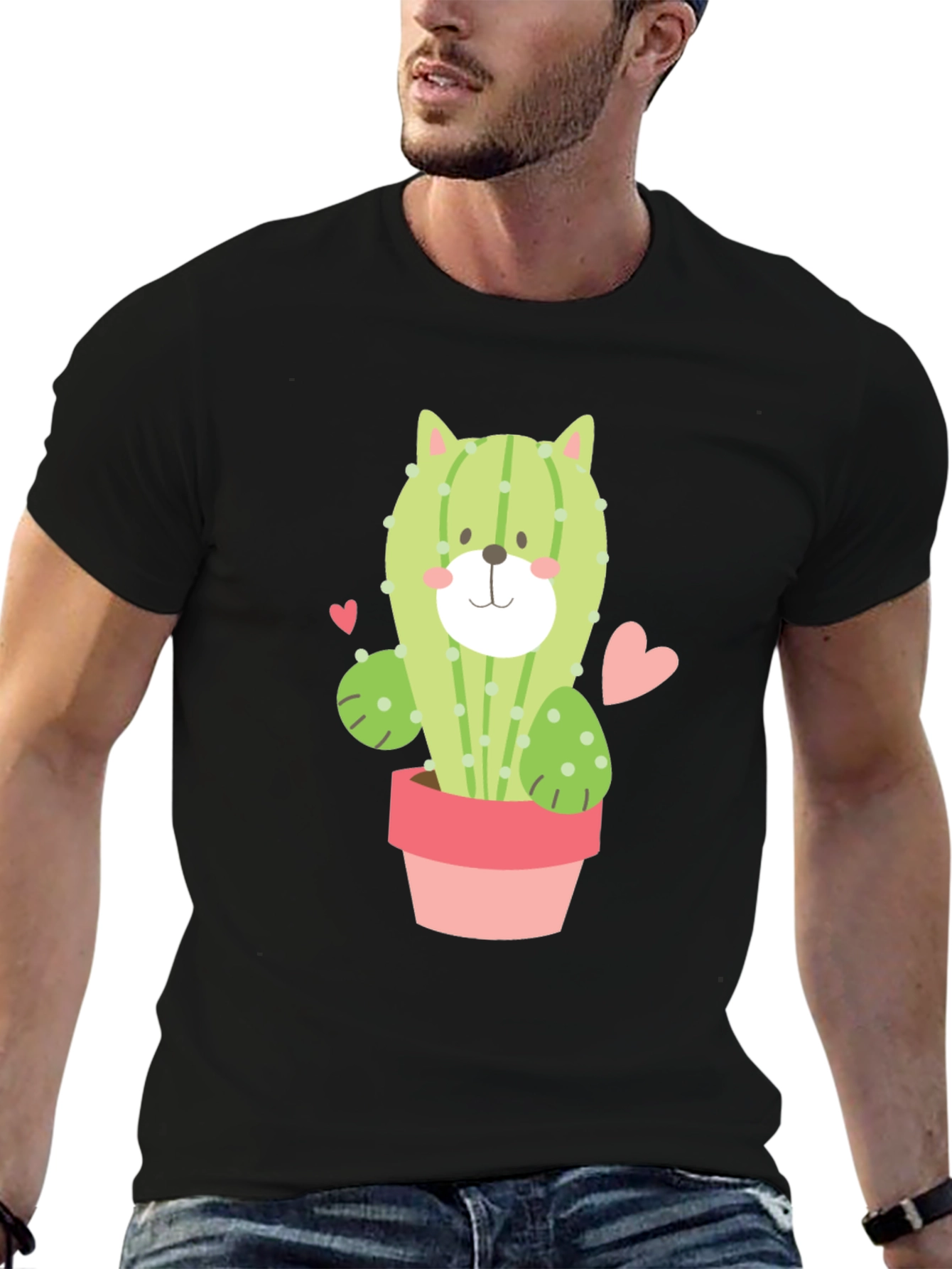 Cactus Cat T-Shirt - Unique Graphic Tee