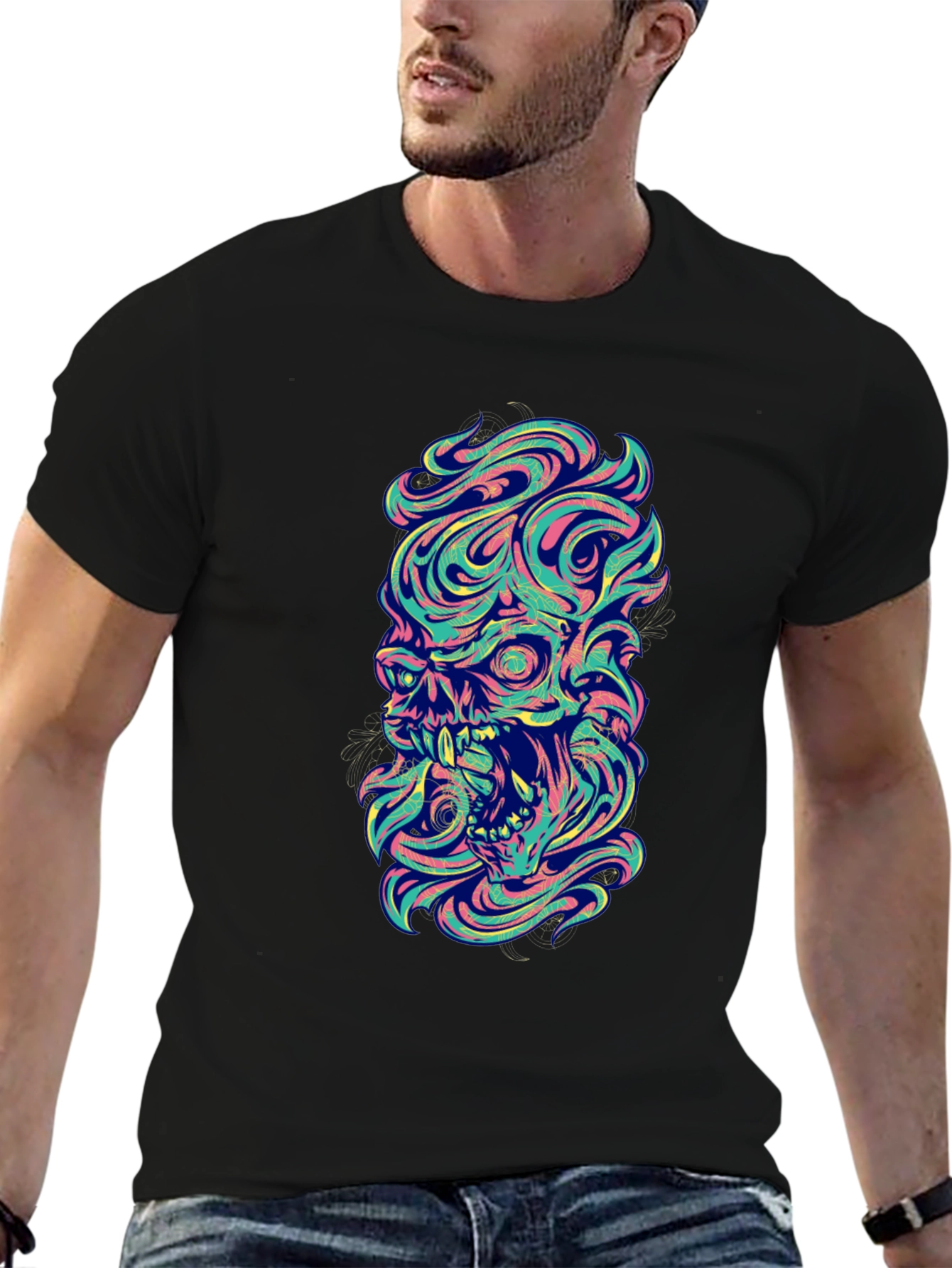 Skull Graphic Tee - Mens Black T-Shirt