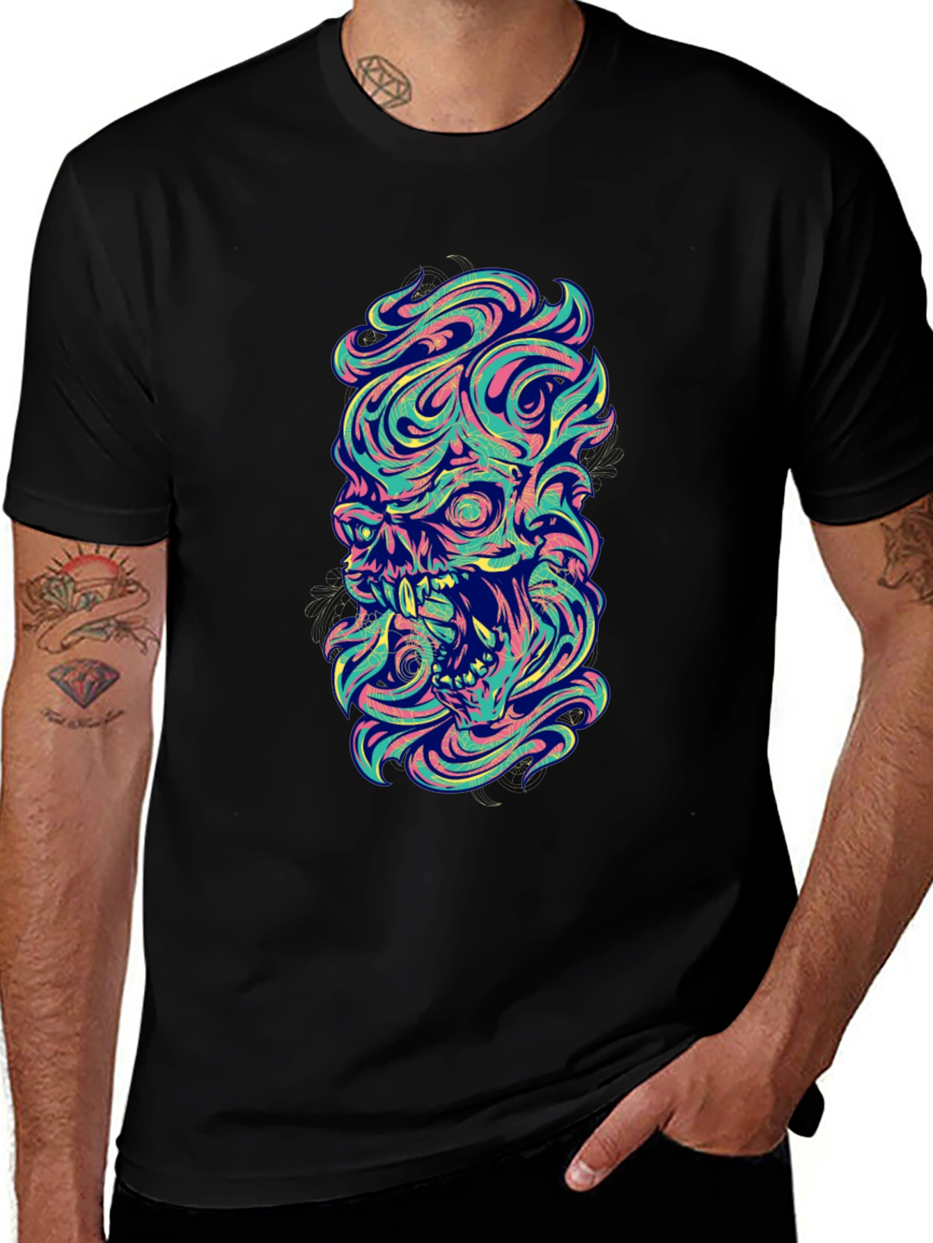 Skull Graphic Tee - Mens Black T-Shirt