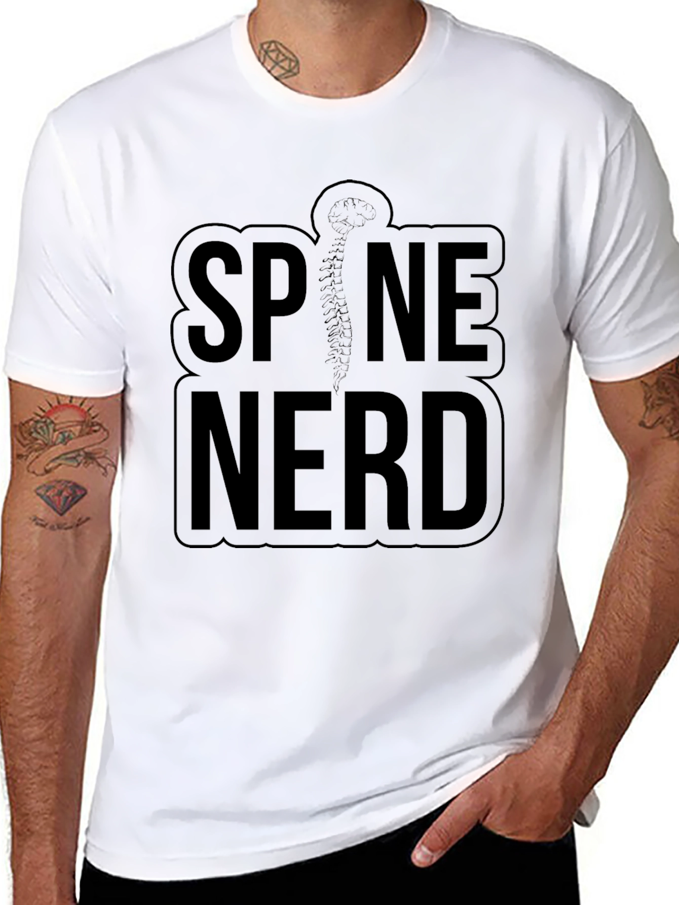 Spine Nerd Graphic T-Shirt - Black