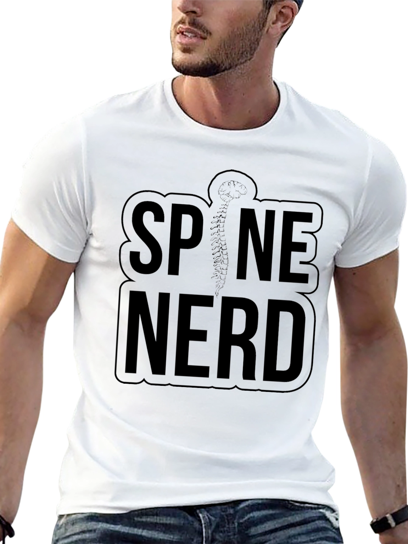 Spine Nerd Graphic T-Shirt - Black