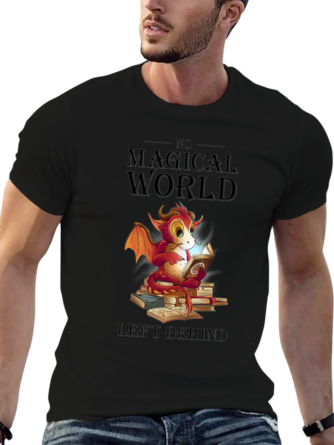 Magical World Dragon Reading Book T-Shirt