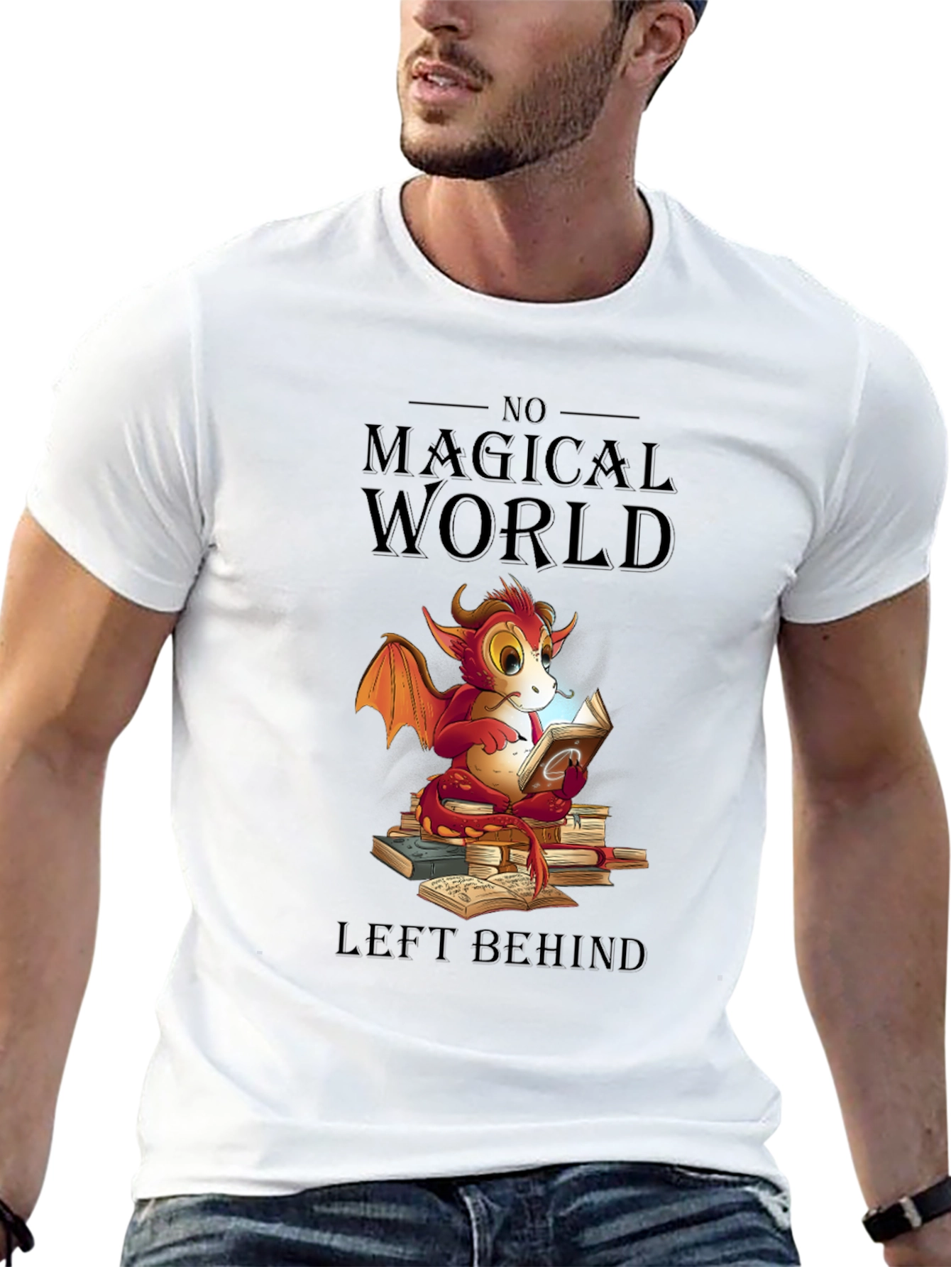 Magical World Dragon Reading Book T-Shirt